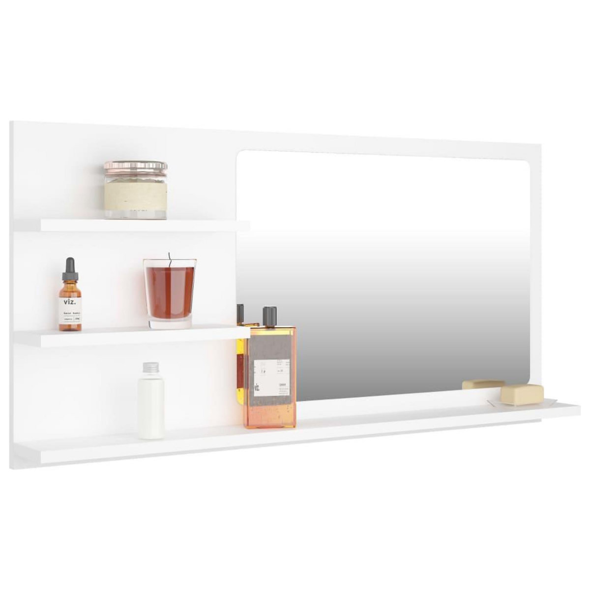 VIDAXL Miroir de salle de bain blanc 90x10,5x45 cm bois d'ingenierie