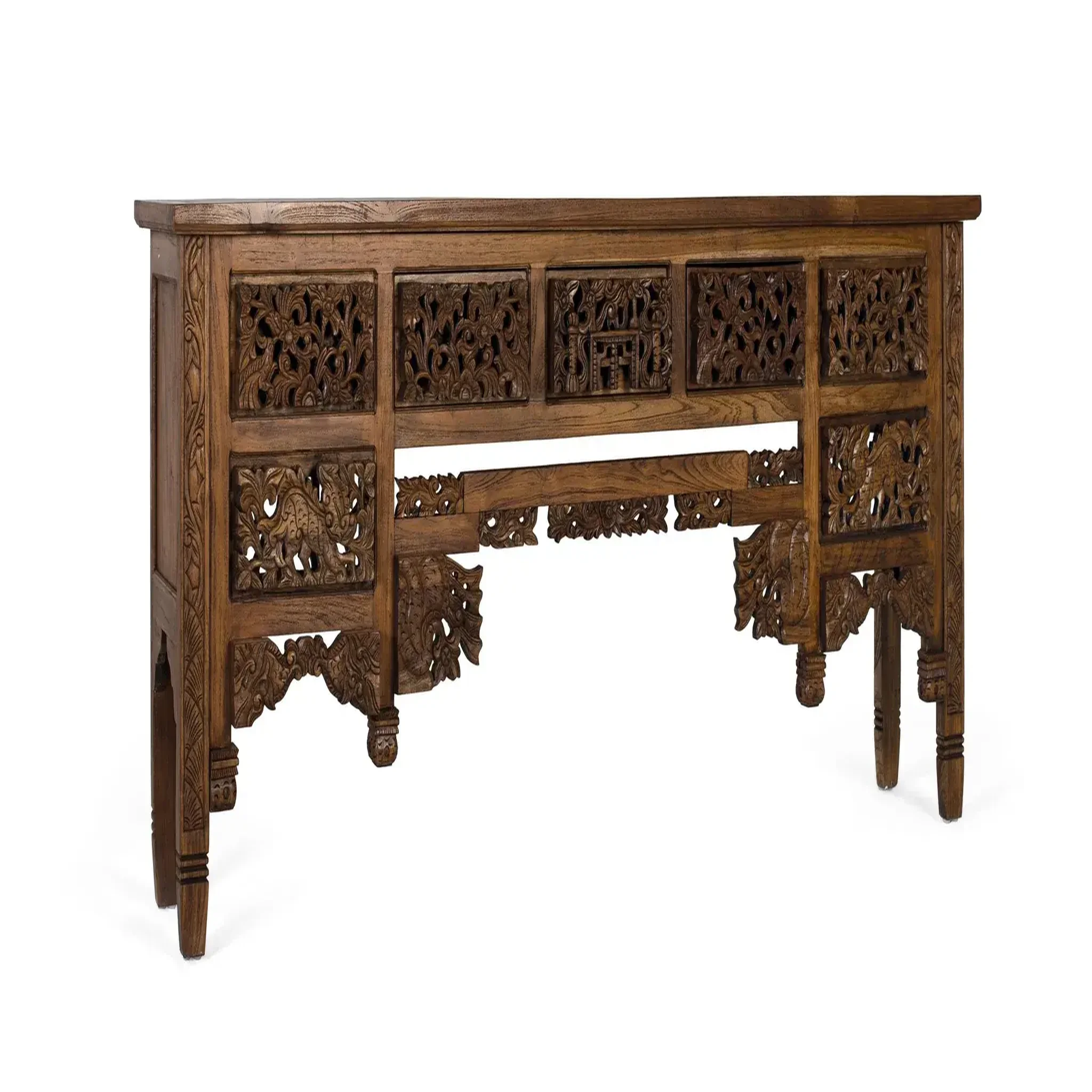 Voir la diapositive 2 : GINER Y COLOMER SL Console en bois de teck 220 cm style ethnique colonial