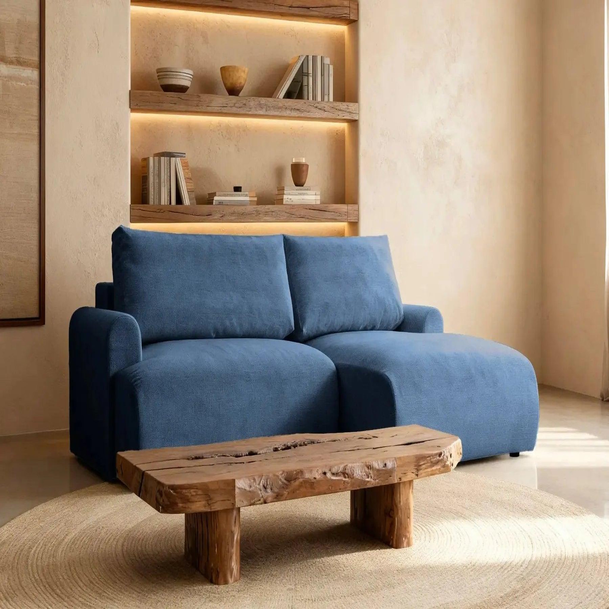Voir la diapositive 2 : CASANOVA PARIS Raphaelle - canapé d'angle convertible tissu lisse 4 places droit
