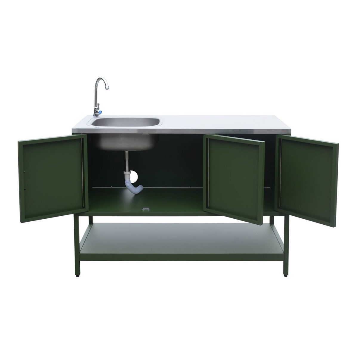 SWEEEK Cuisine extérieure en acier avec évier L120cm