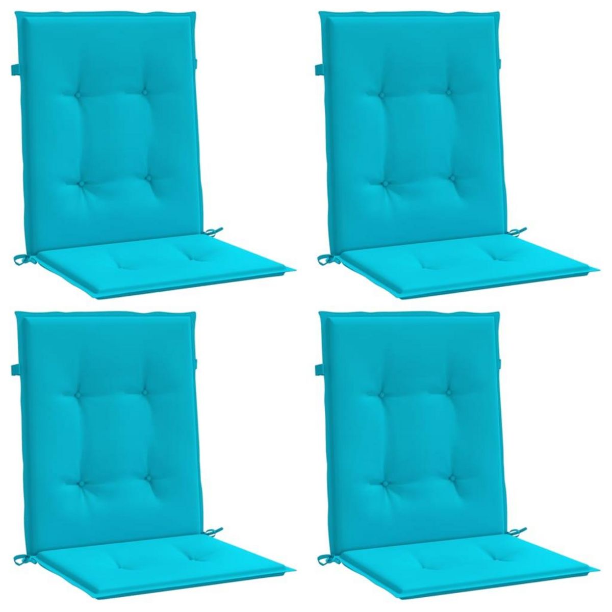 VIDAXL Coussins de chaise a dossier bas lot de 4 turquoise tissu