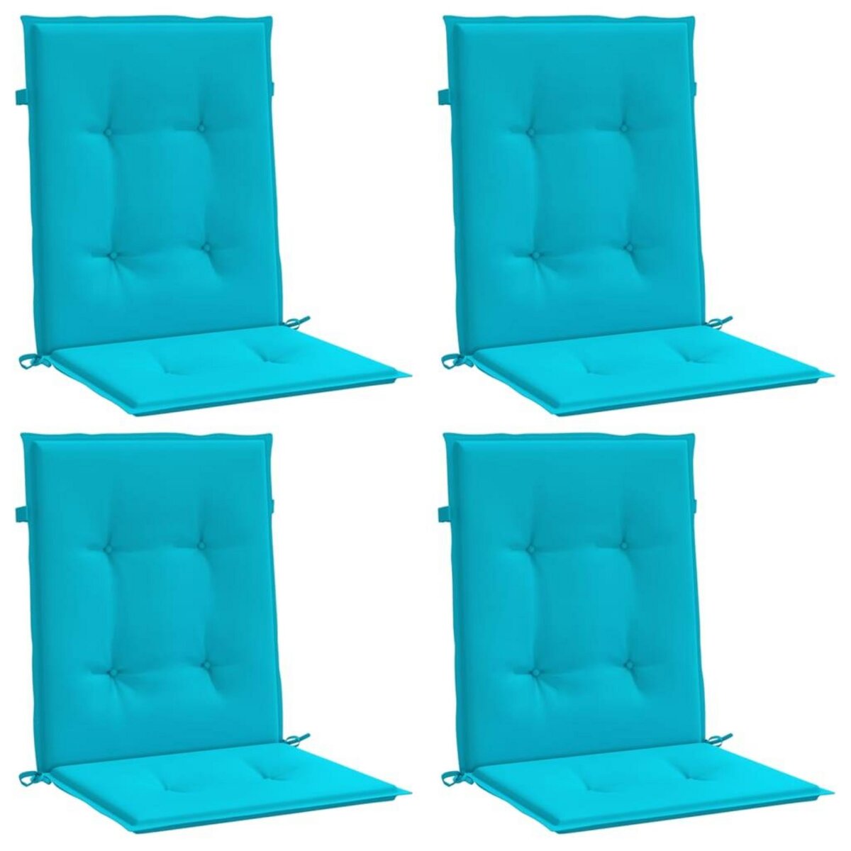 VIDAXL Coussins de chaise a dossier bas lot de 4 turquoise tissu