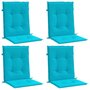Voir la diapositive 2 : VIDAXL Coussins de chaise a dossier bas lot de 4 turquoise tissu
