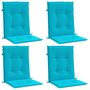 Voir la diapositive 2 : VIDAXL Coussins de chaise a dossier bas lot de 4 turquoise tissu