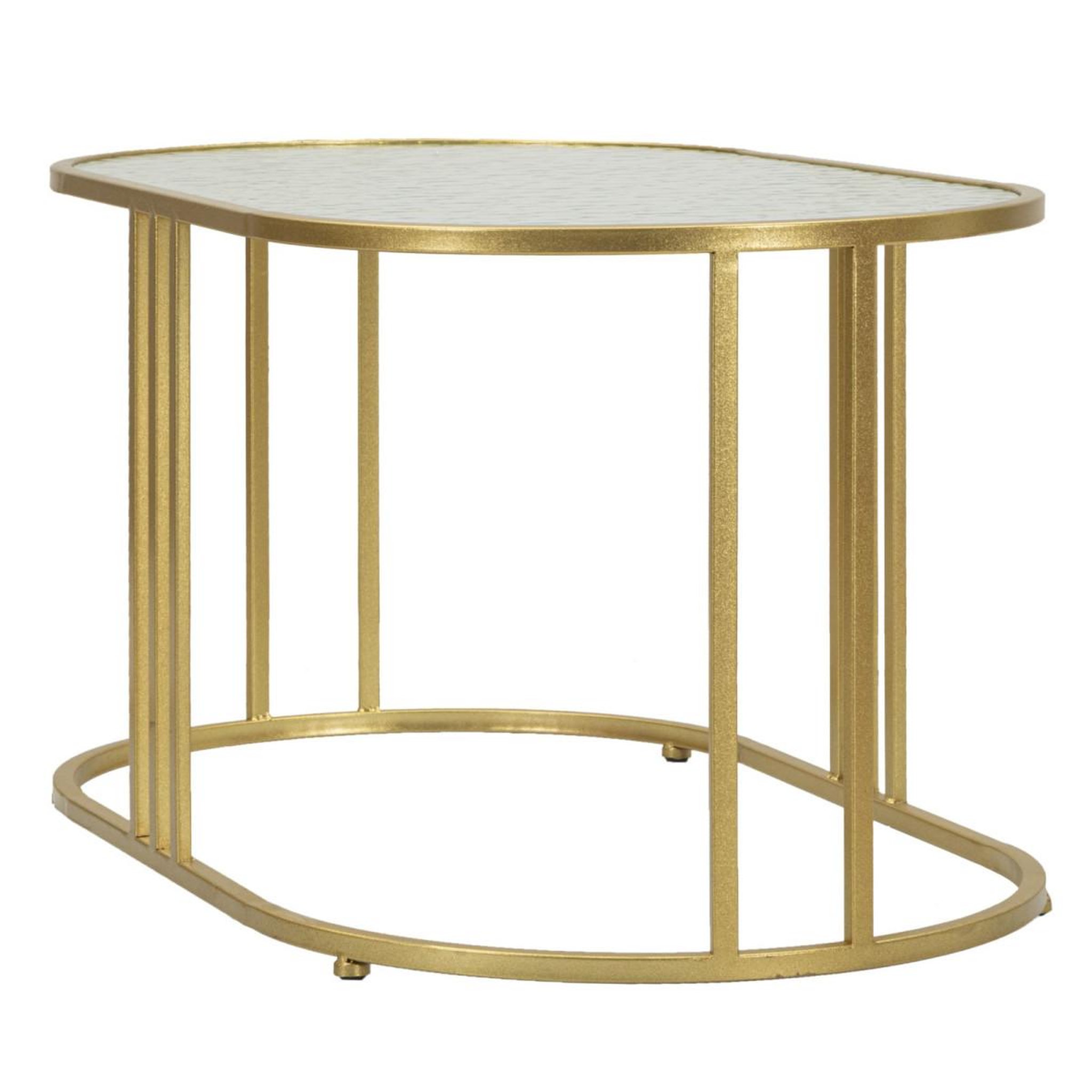 Voir la diapositive 3 : Paris Prix Table basse ovale  antalia  90cm transparent & or