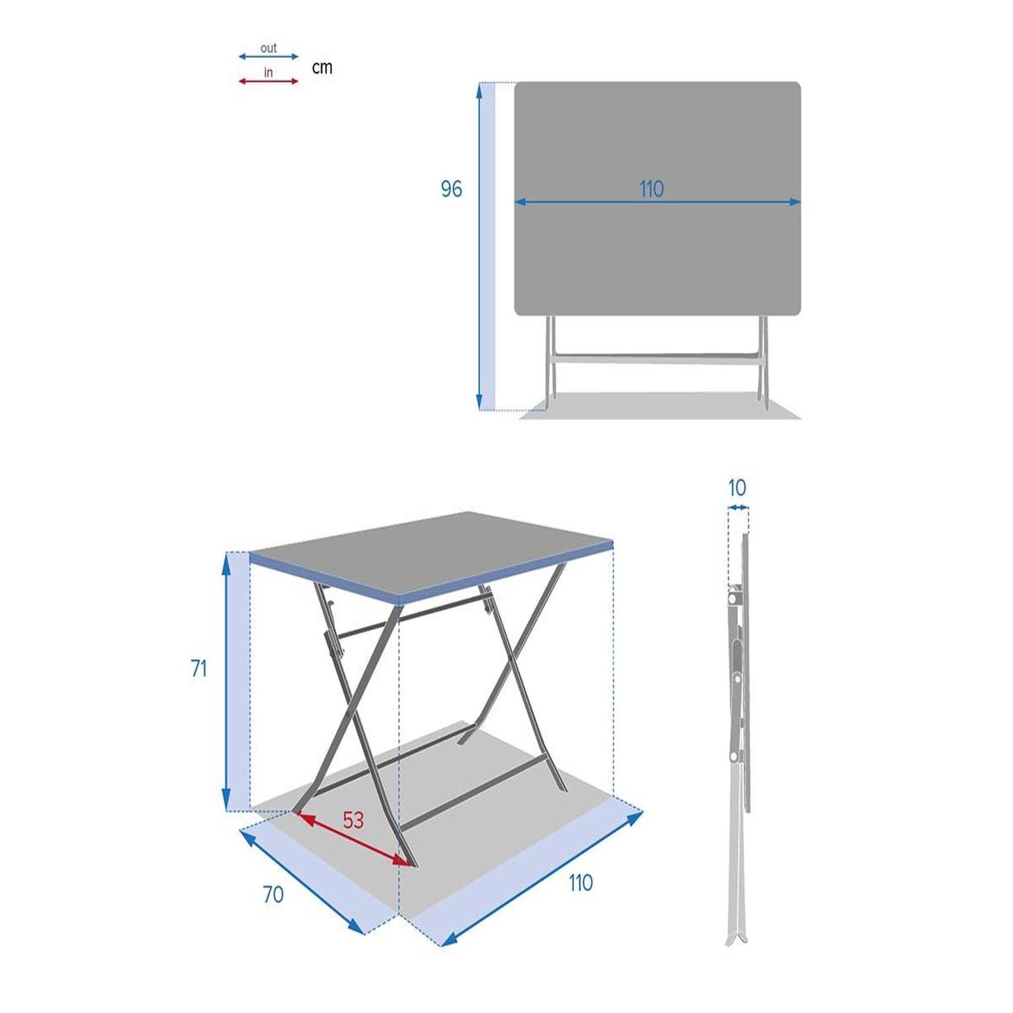Voir la diapositive 5 : HESPERIDE Table pliante rectangulaire Greensboro - 4 Places