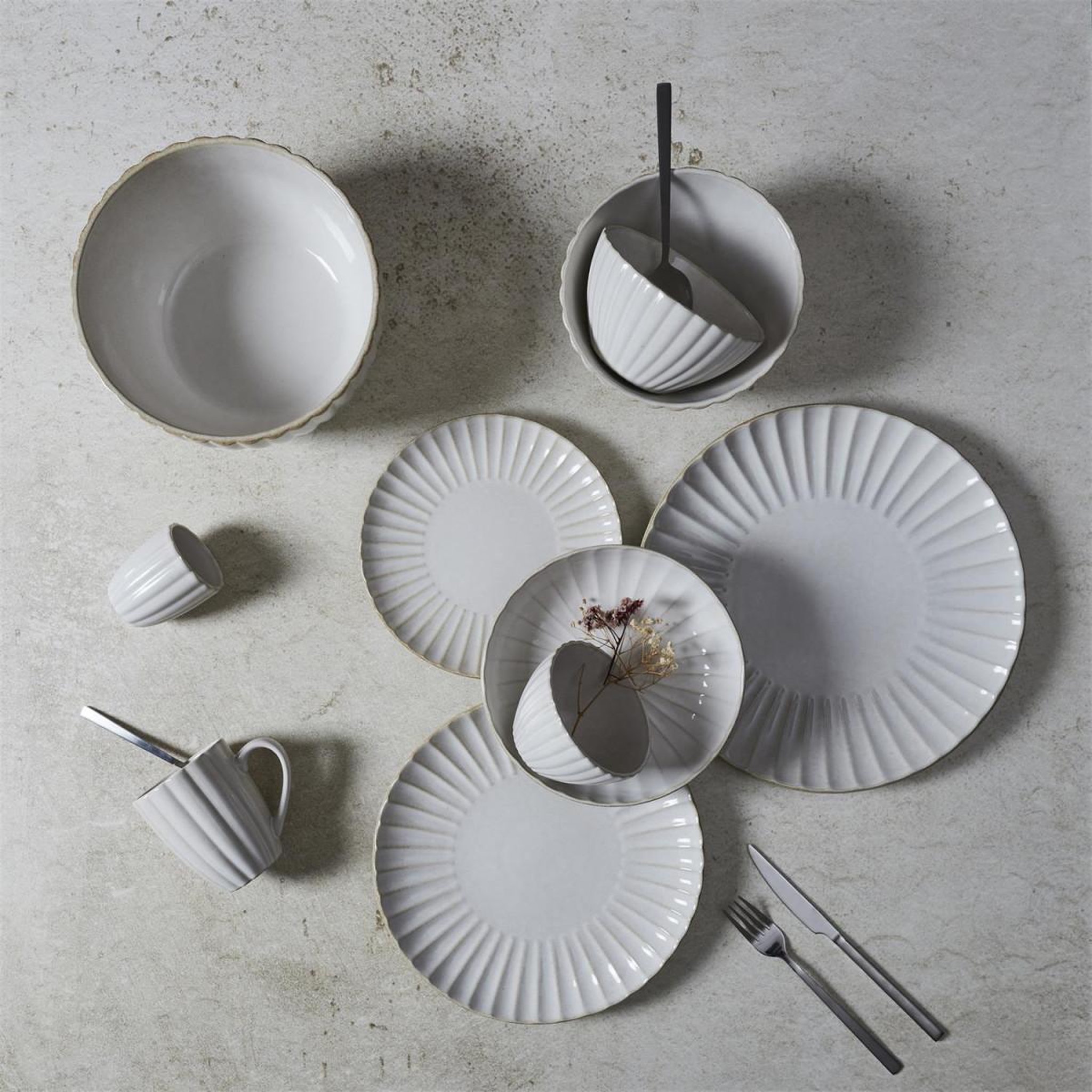 Voir la diapositive 6 : The Home Deco Factory Lot de 6 assiettes creuses  vlora  25cm beige
