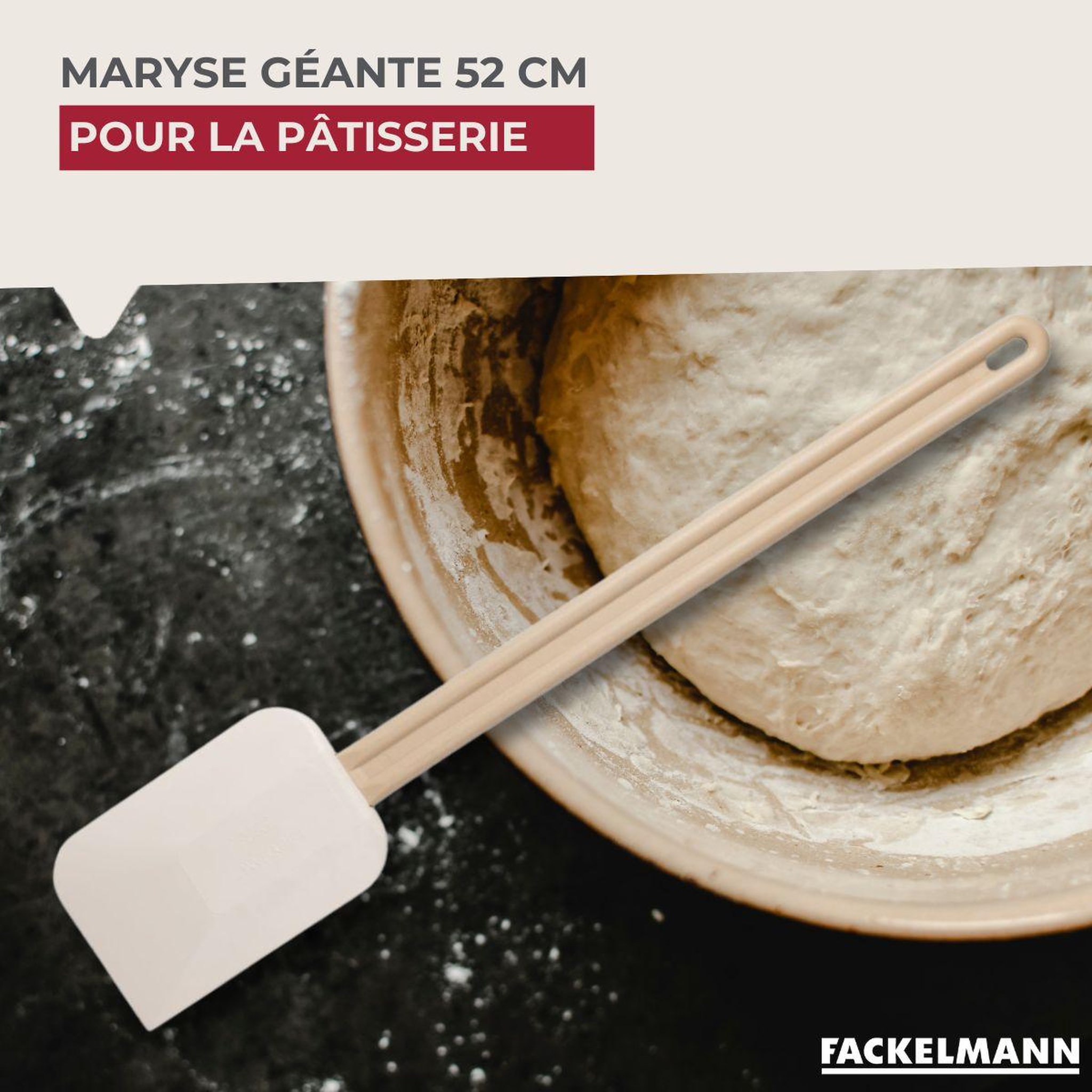 Voir la diapositive 2 : Fackelmann Ensemble de 2 maryses de pâtisserie et de cuisine manche en résine de 52 cm fackelmann