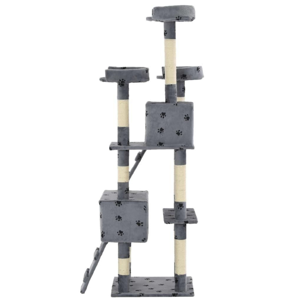 VIDAXL Arbre a chat et griffoirs Sisal 170cm Empreintes de pattes Gris