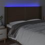 Voir la diapositive 4 : VIDAXL Tete de lit a LED Marron fonce 183x16x118/128 cm Tissu