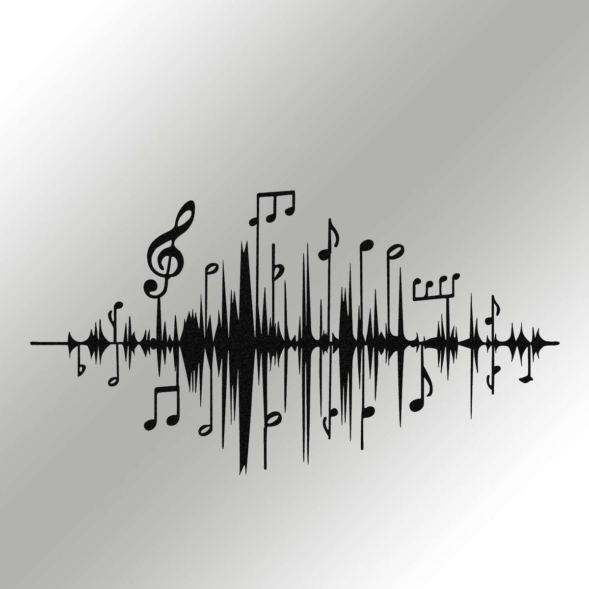 TOILINUX Décoration murale Notes en métal - 70 x 40 cm - Noir