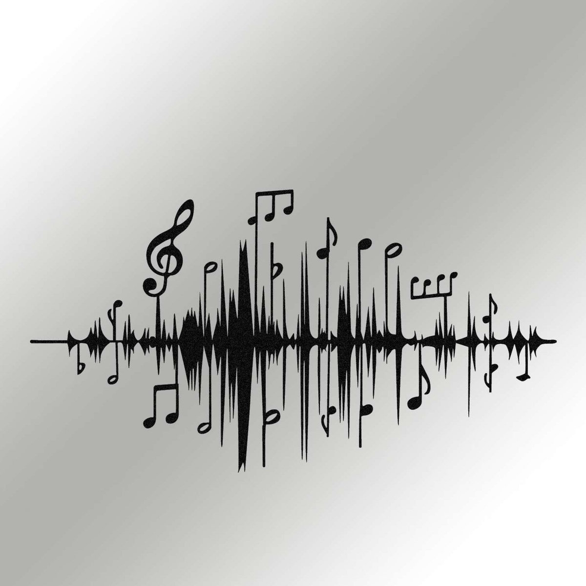 TOILINUX Décoration murale Notes en métal - 70 x 40 cm - Noir