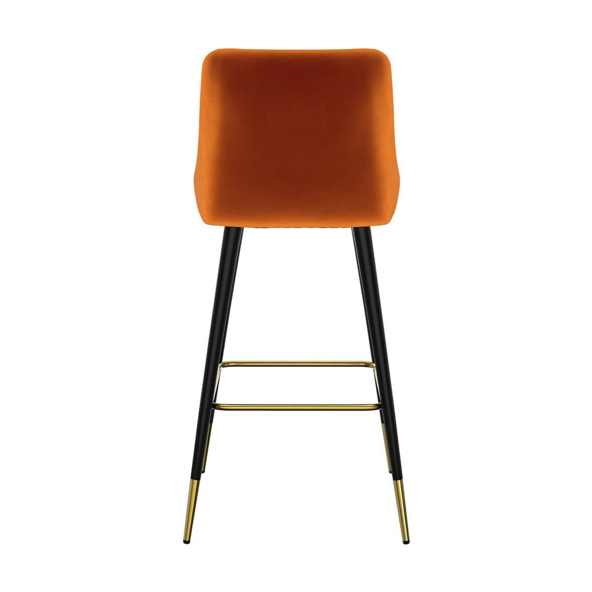 Rendez vous déco Lot de 2 chaises de bar en velours orange 78 cm-Aristote