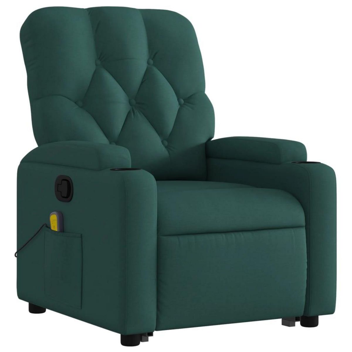 VIDAXL Fauteuil inclinable de massage Vert fonce Tissu