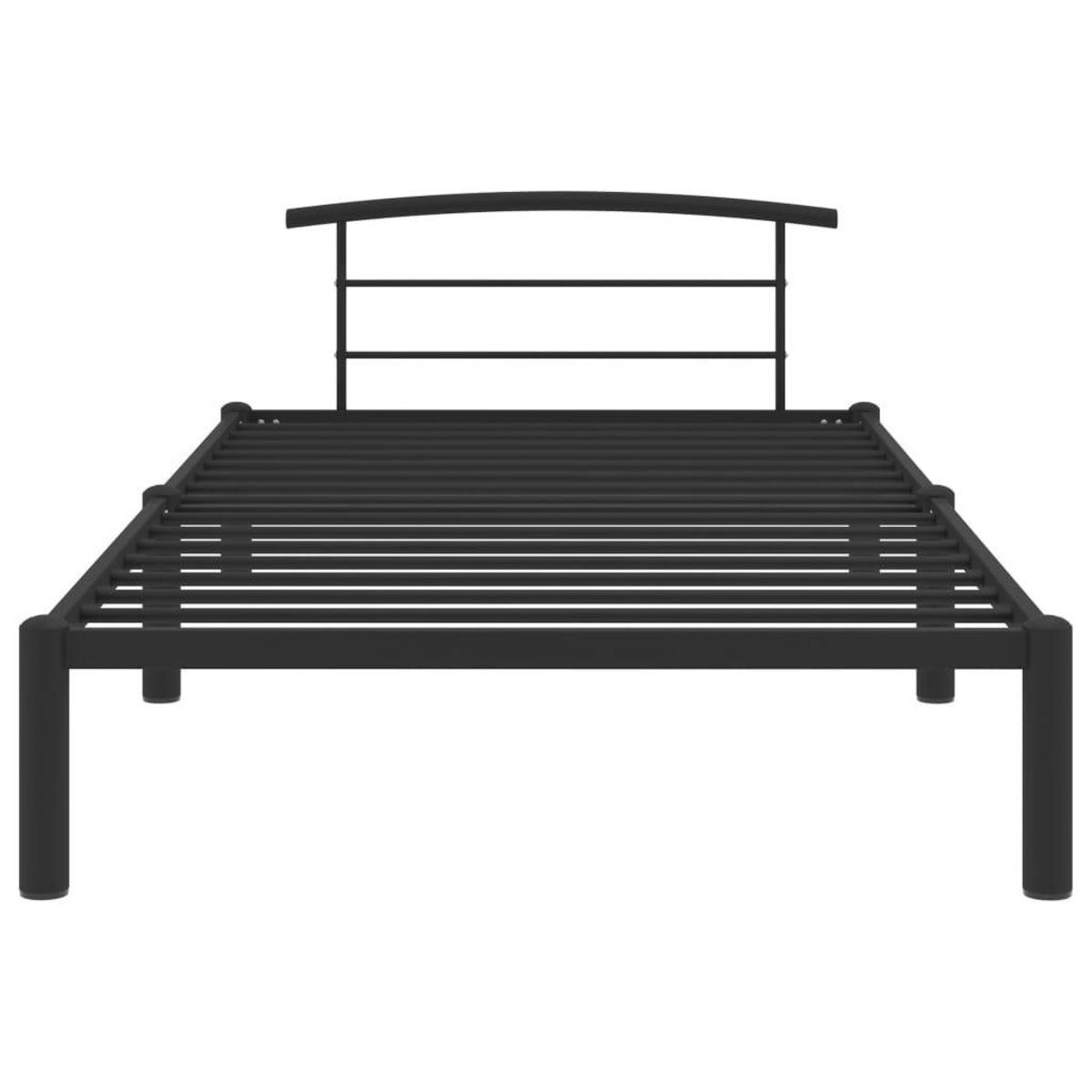 VIDAXL Cadre de lit sans matelas noir metal 90x200 cm