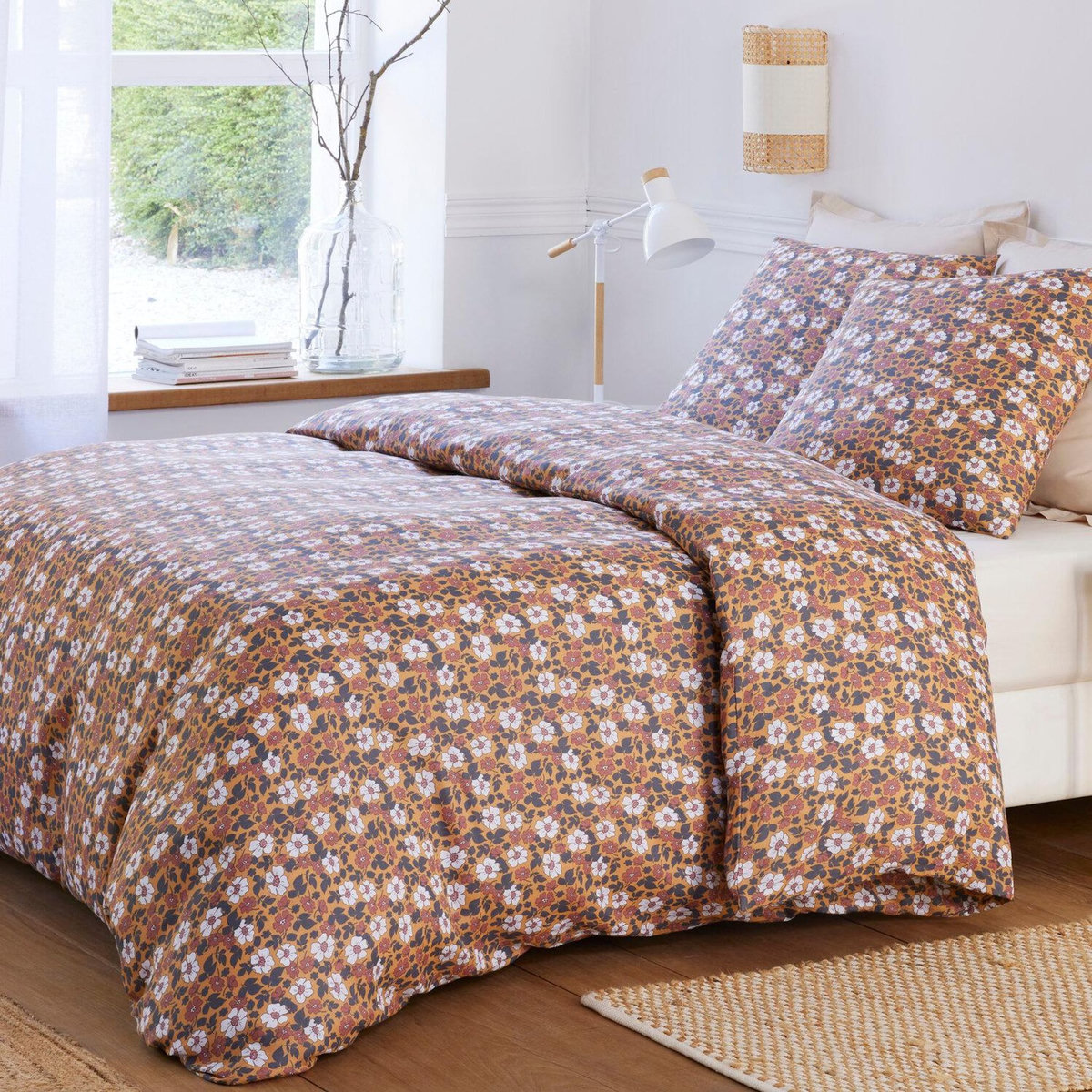 BATON ROUGE Parure housse de couette 100% gaze de coton imprimé verone