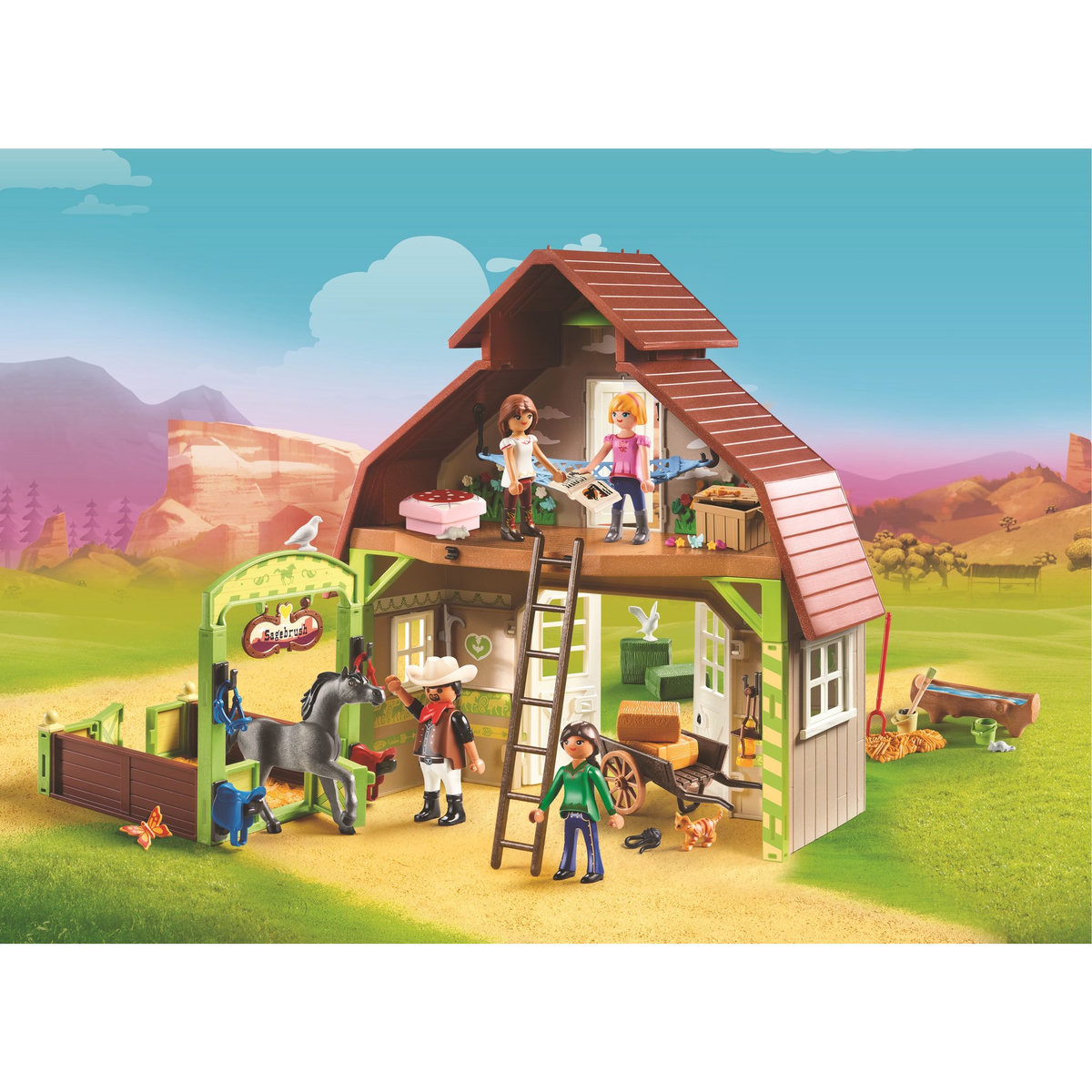 PLAYMOBIL 70118 - Spirit - Grange avec Lucky, Apo, Abigaëlle 