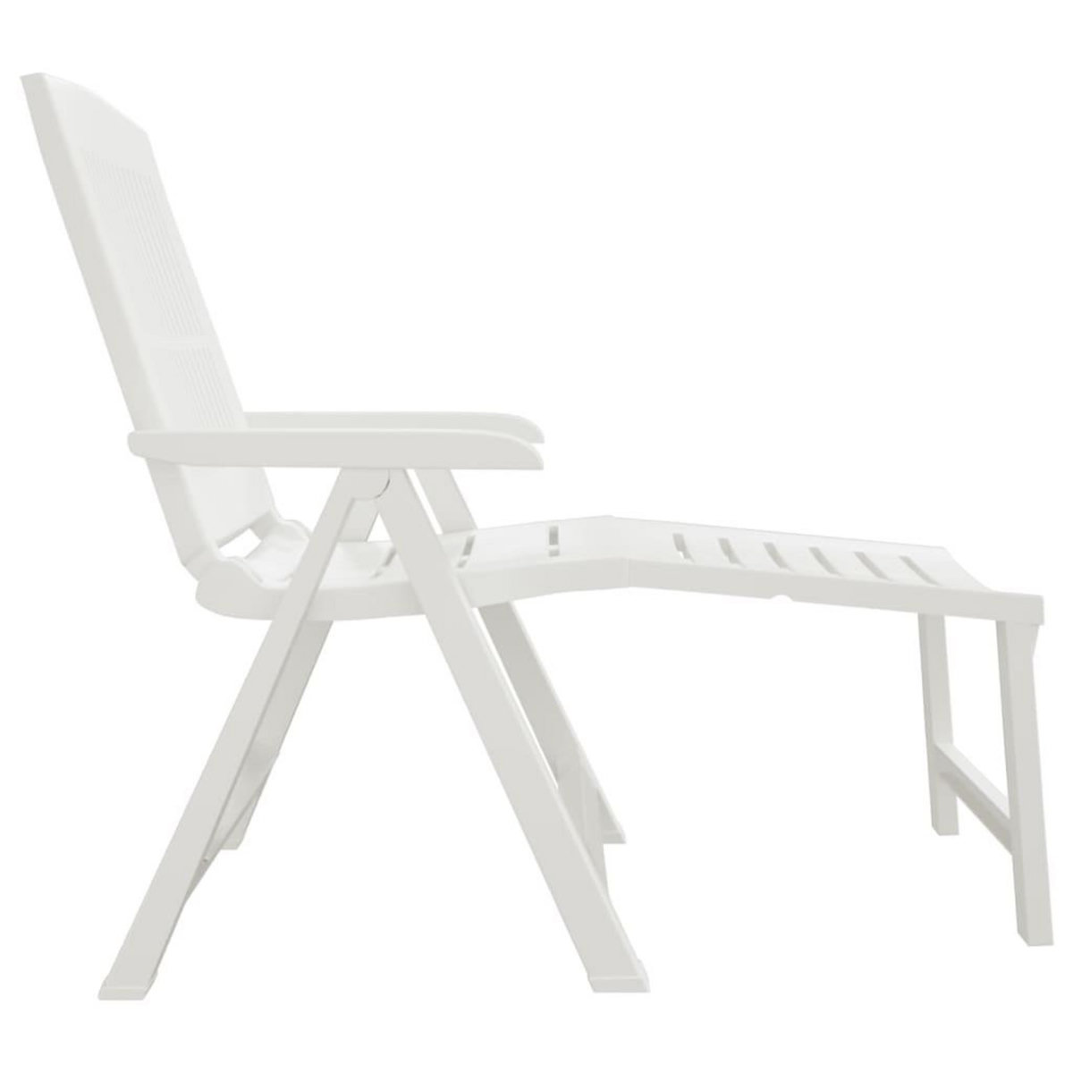 VIDAXL Chaise longue blanc plastique