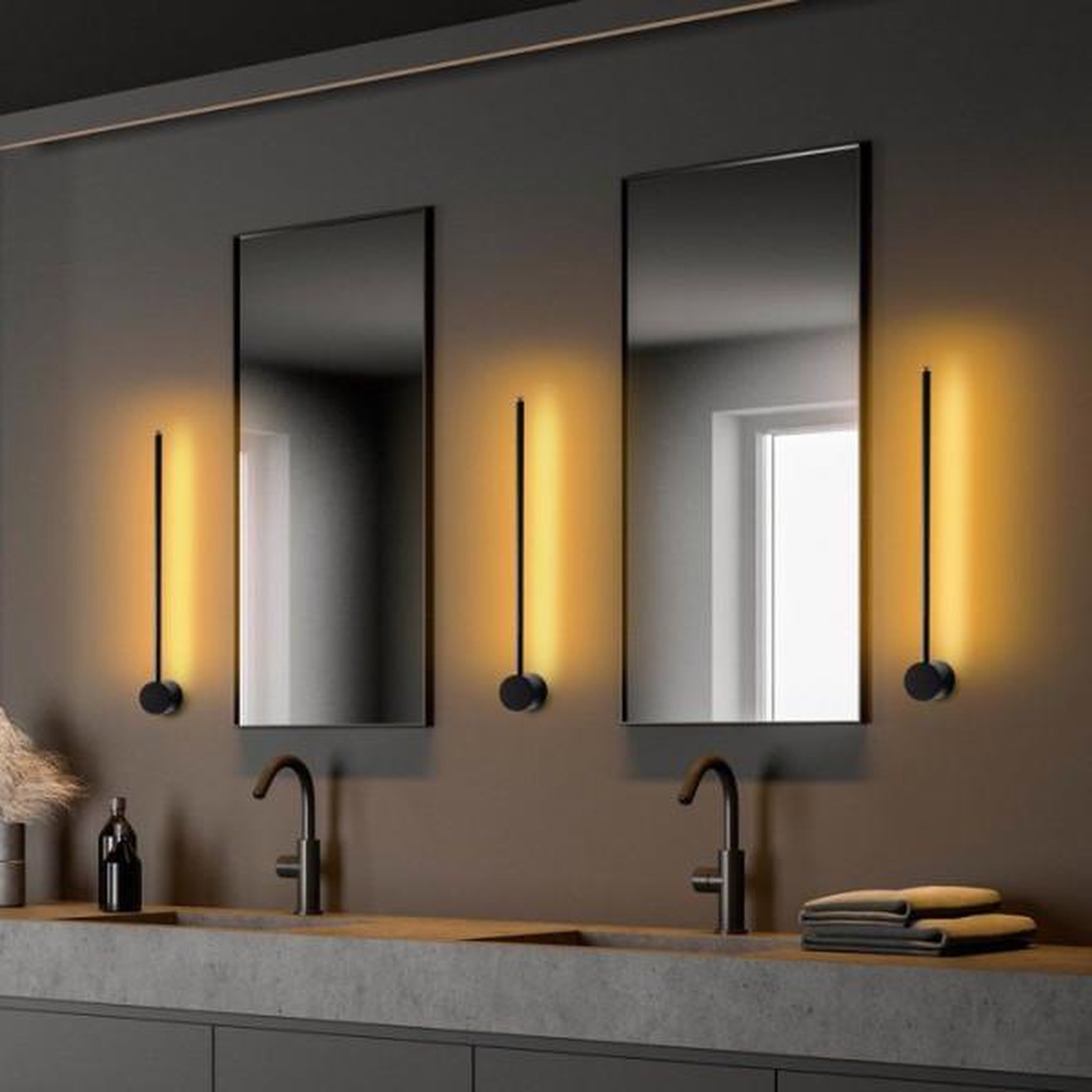 Voir la diapositive 2 : MARKET24 Applique murale Black - Métal noir - Design moderne - Eclairage décoratif