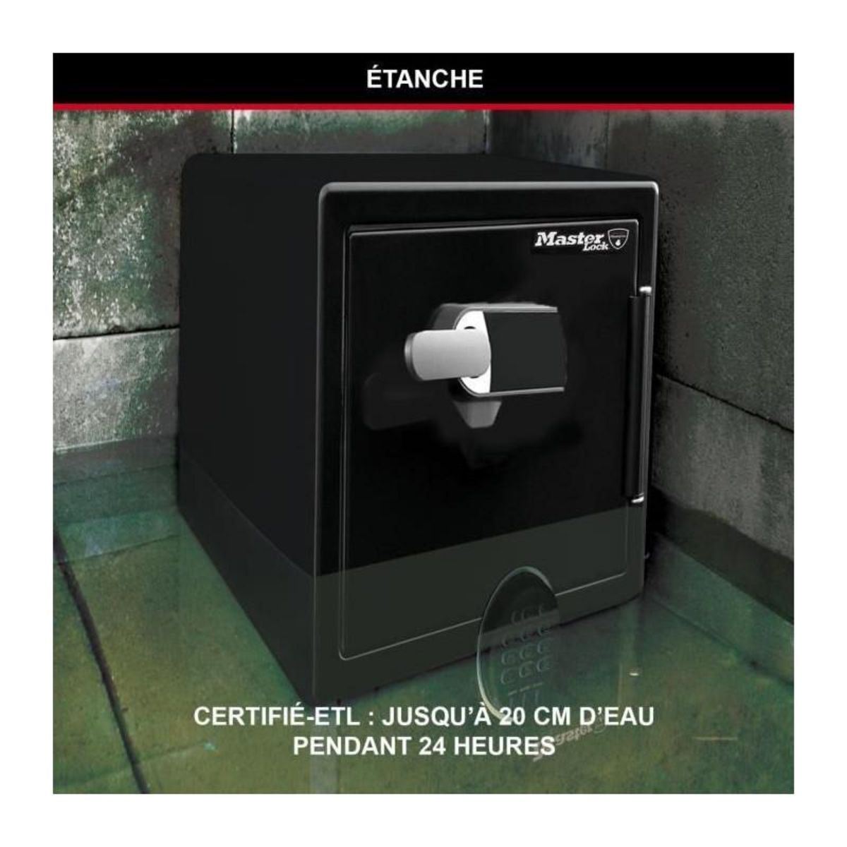 Master lock Coffre-fort  [Ignifuge et Etanche] [XXL 56,6 L] [Combinaison Electronique + Alarme] - LFW205TWC