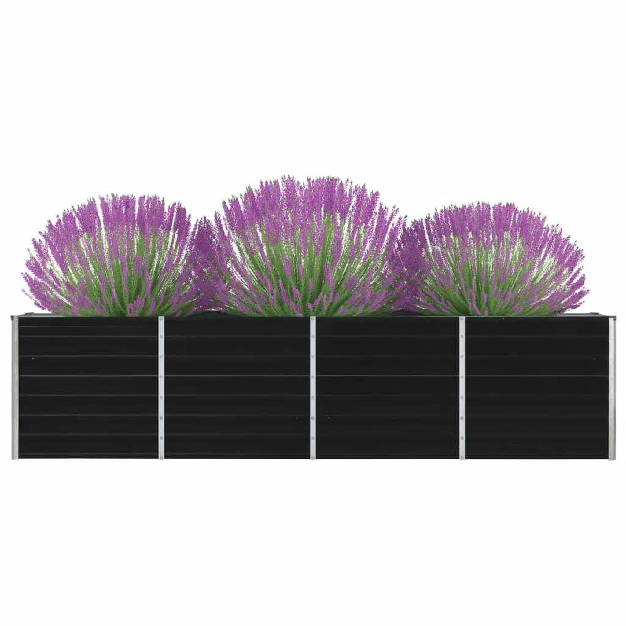 Voir la diapositive 2 : VIDAXL Jardiniere 320x40x77 cm Acier galvanise Anthracite