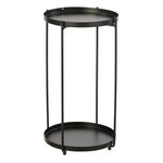 Paris Prix Table d'Appoint en Métal  Robt  46cm Noir