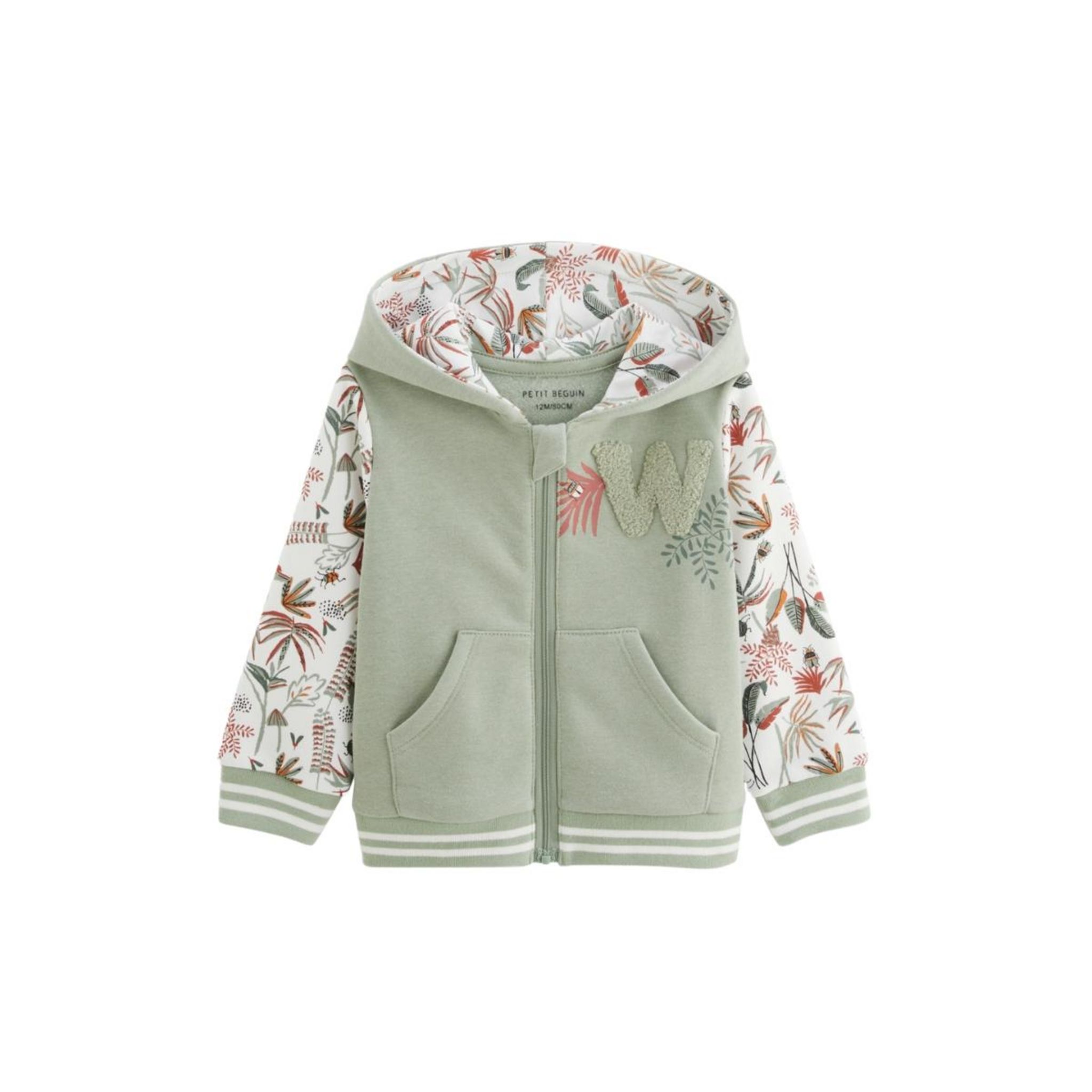 Petit Béguin Sweat-shirt à capuche enfant en molleton Abou. Coloris disponibles : Vert