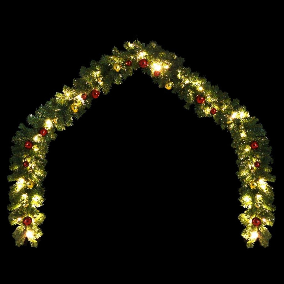 VIDAXL Guirlande de Noël decoree avec boules et lumieres LED 10 m