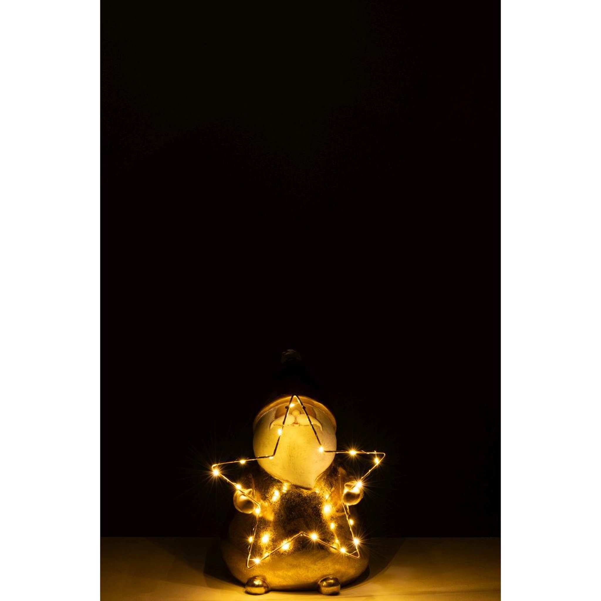 Voir la diapositive 3 : J-LINE Père-noël à led  étoile  32cm doré