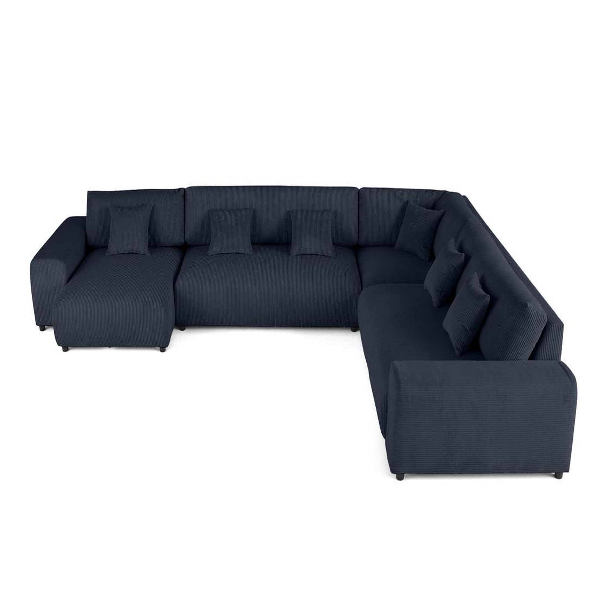 BEST MOBILIER Garance - canapé modulable d'angle droit - 8 places - en velours côtelé. Coloris disponibles : Bleu, Orange, Beige, Gris, Vert