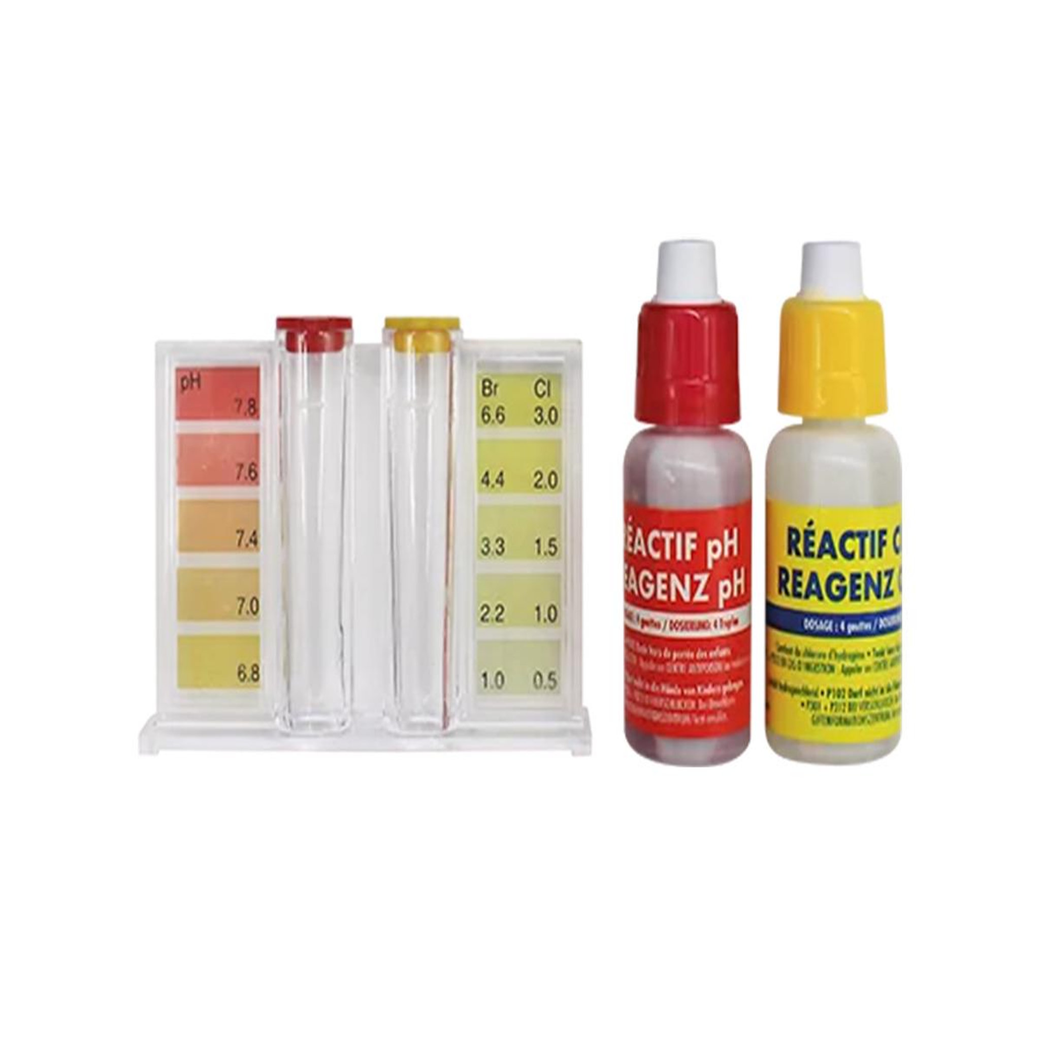 Voir la diapositive 3 : MARINA Trousse d'analyse eau piscine Chlore/Brome/pH - Marina