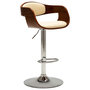 Voir la diapositive 3 : VIDAXL Chaises de bar lot de 2 creme bois courbe et similicuir