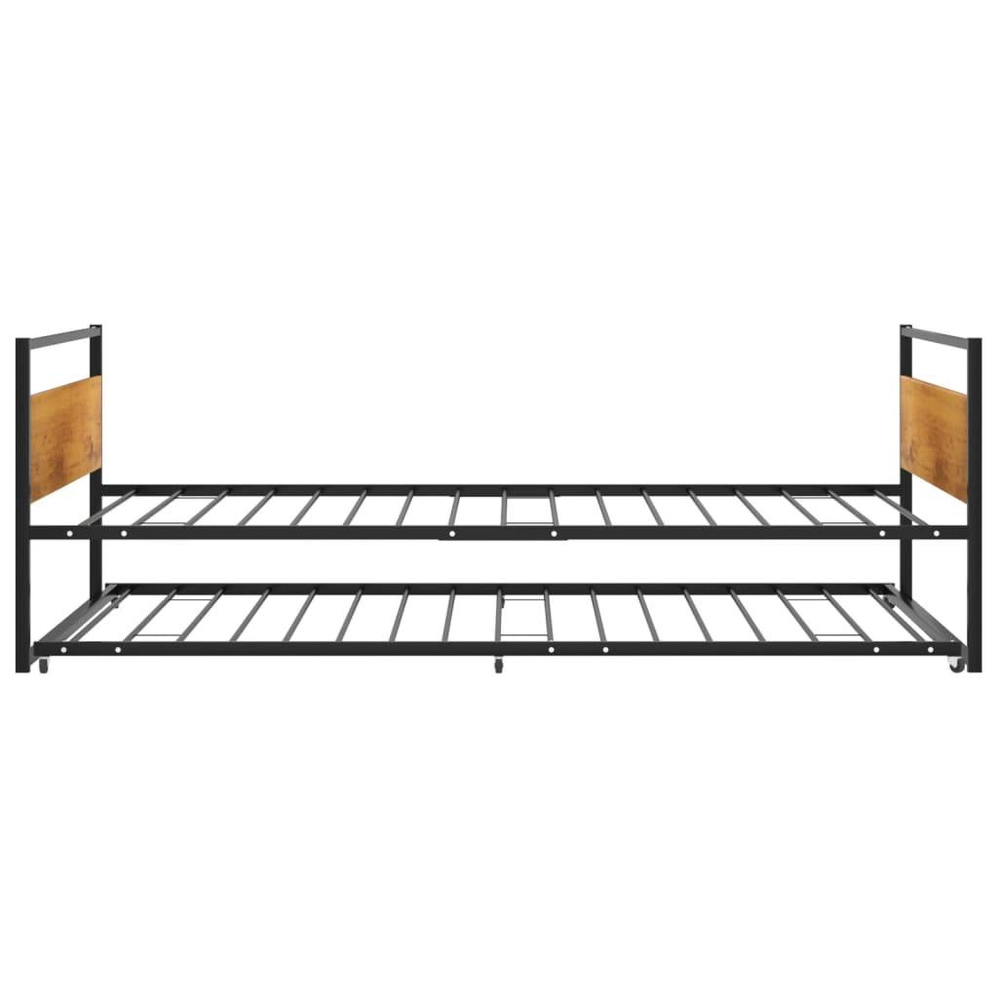 Voir la diapositive 5 : VIDAXL Cadre de lit extensible Noir Metal 90x200 cm