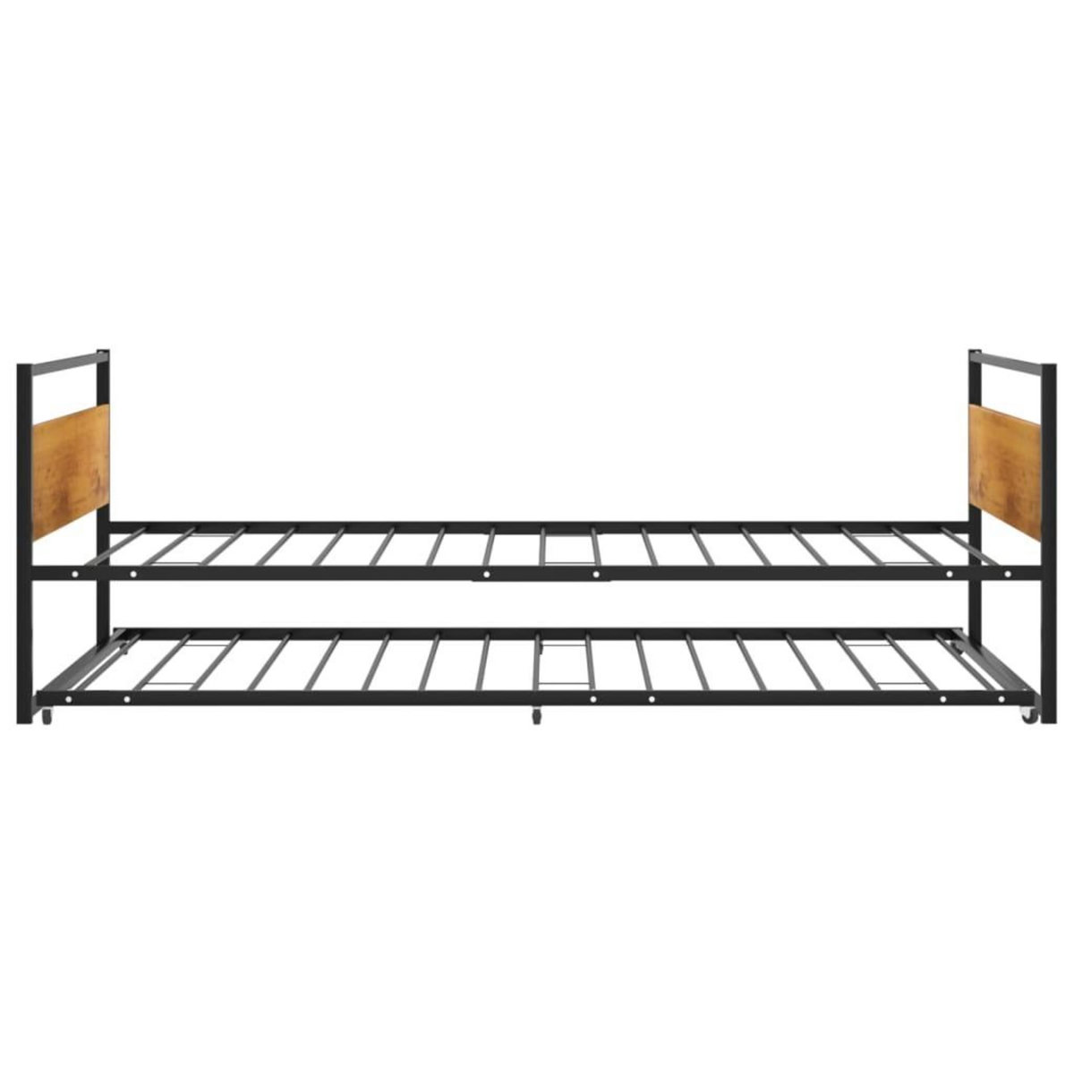 VIDAXL Cadre de lit extensible Noir Metal 90x200 cm