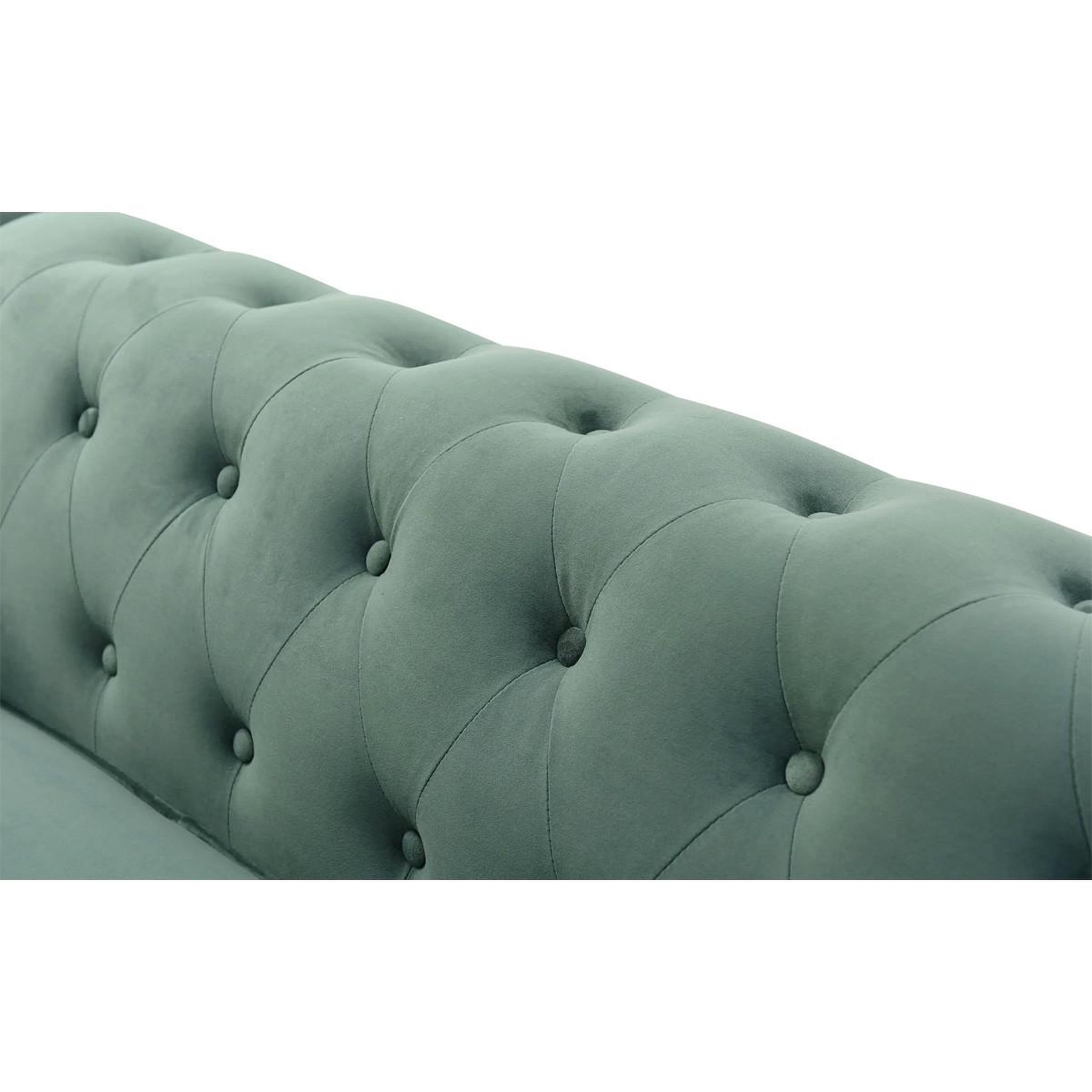 Voir la diapositive 4 : Paris Prix Canapé 3 places velours  chesterfield  209cm vert