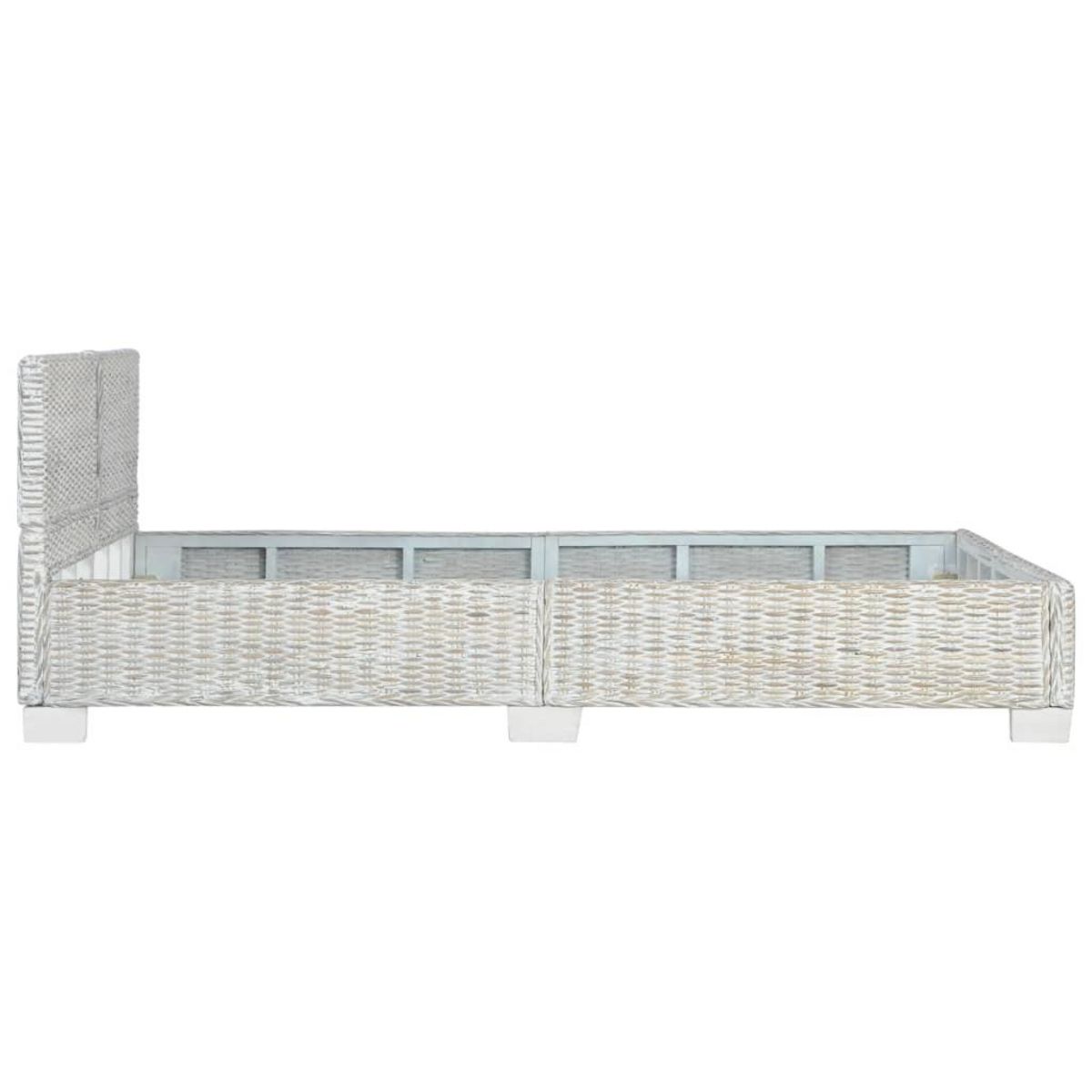 VIDAXL Cadre de lit sans matelas Gris Rotin naturel 140x200 cm