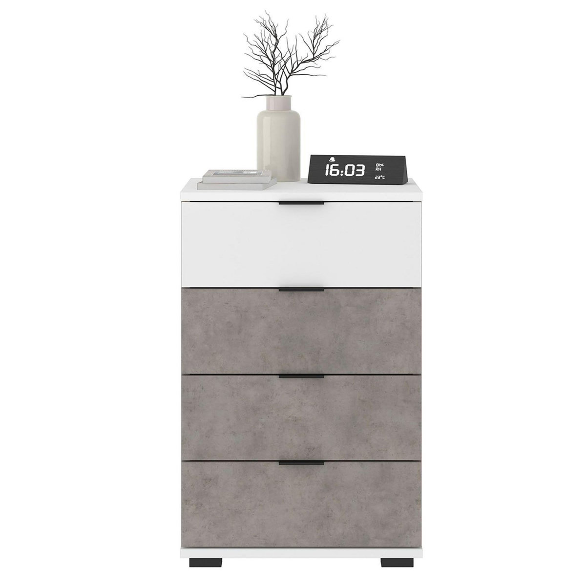 IDIMEX Table de chevet 4 tiroirs TARBES en mélaminé