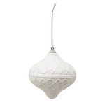 ATMOSPHERA Boule de Noël Déco  Dentelle  8cm Blanc