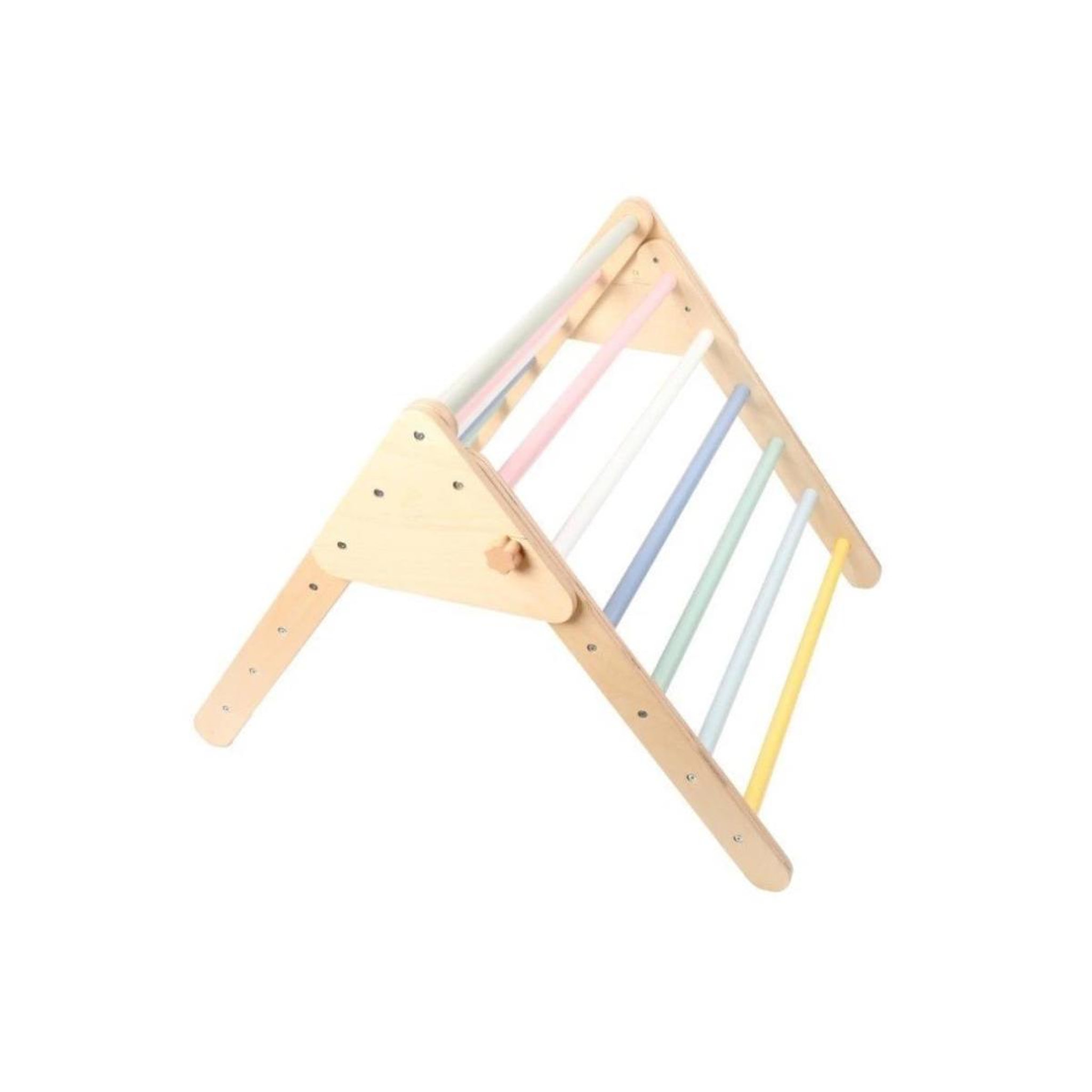 Voir la diapositive 2 : ELINELI Ensemble triangle Pikler avec planche - pastel