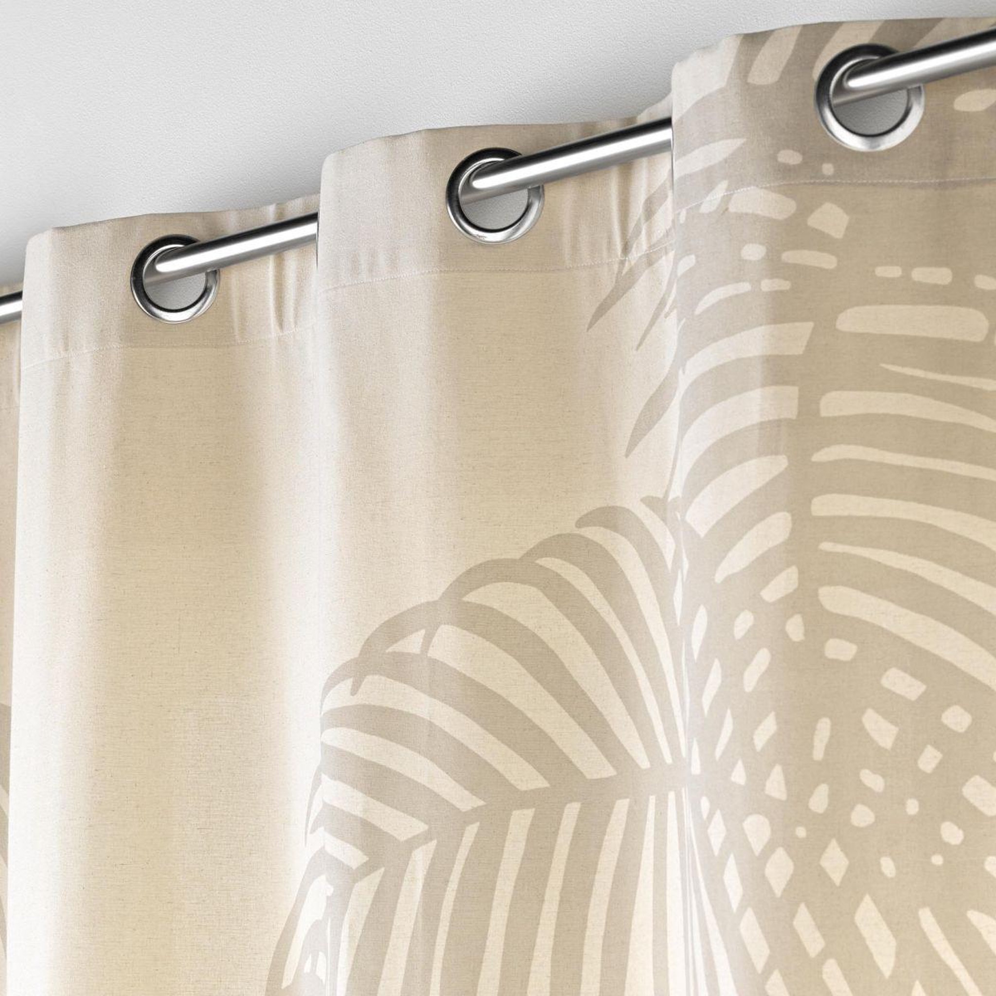 Voir la diapositive 3 : Douceur d'Intérieur Rideau à œillets imprimé  baobab  140x260cm beige