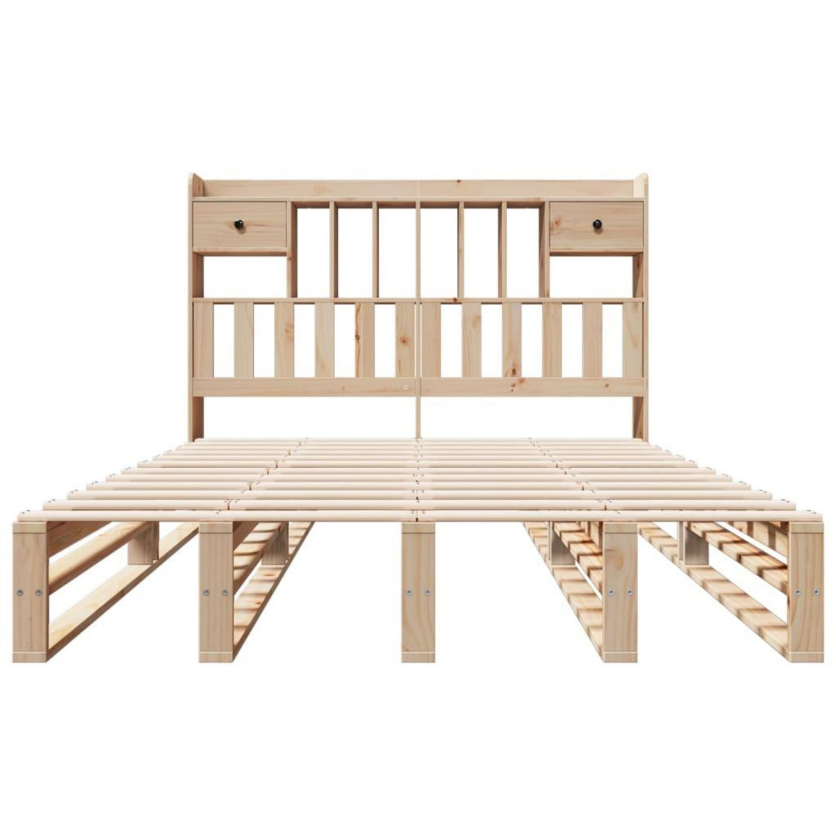 VIDAXL Lit bibliotheque sans matelas 140x190 cm bois de pin massif