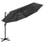 VIDAXL Parasol de jardin a 4 niveaux avec mat en aluminium anthracite