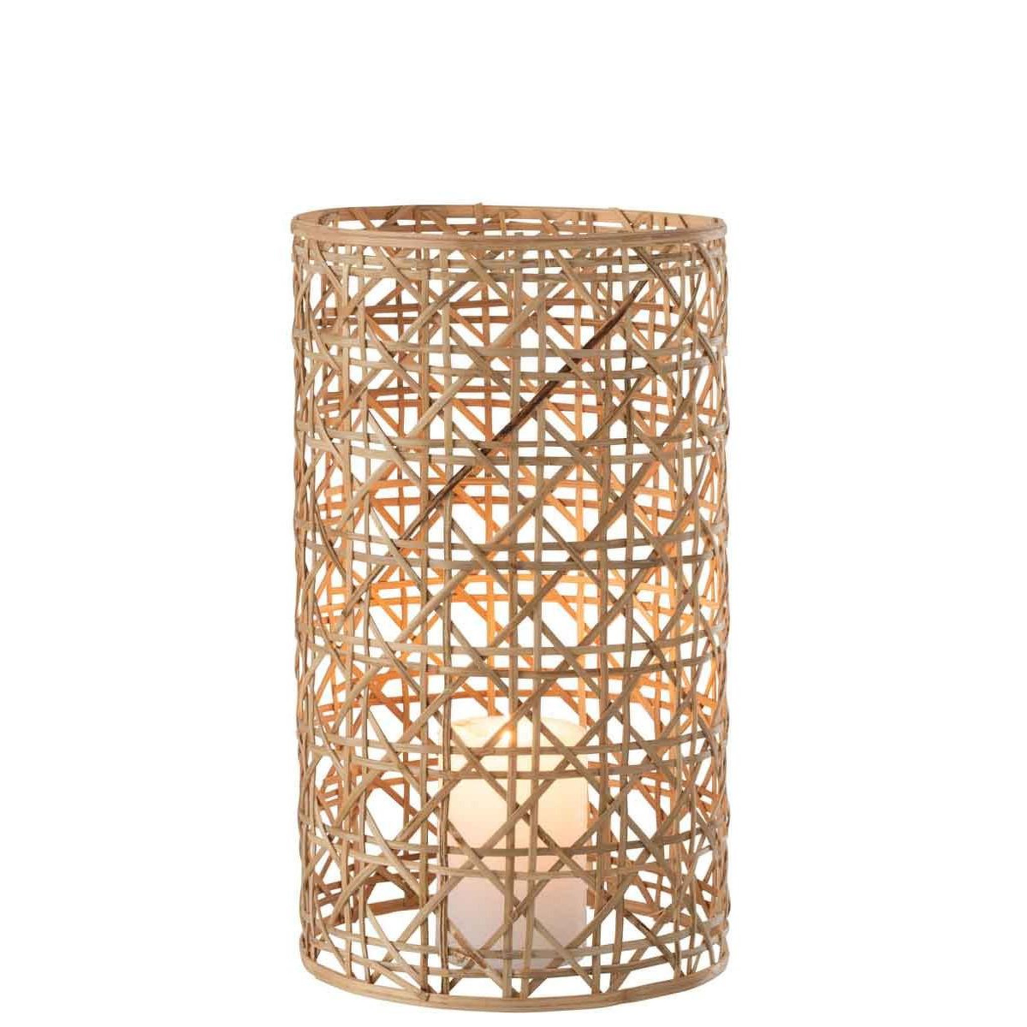 Voir la diapositive 2 : J-LINE Photophore Design  Candice  25cm Naturel