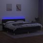Voir la diapositive 4 : VIDAXL Sommier a lattes de lit et matelas et LED Noir 200x200 cm Tissu