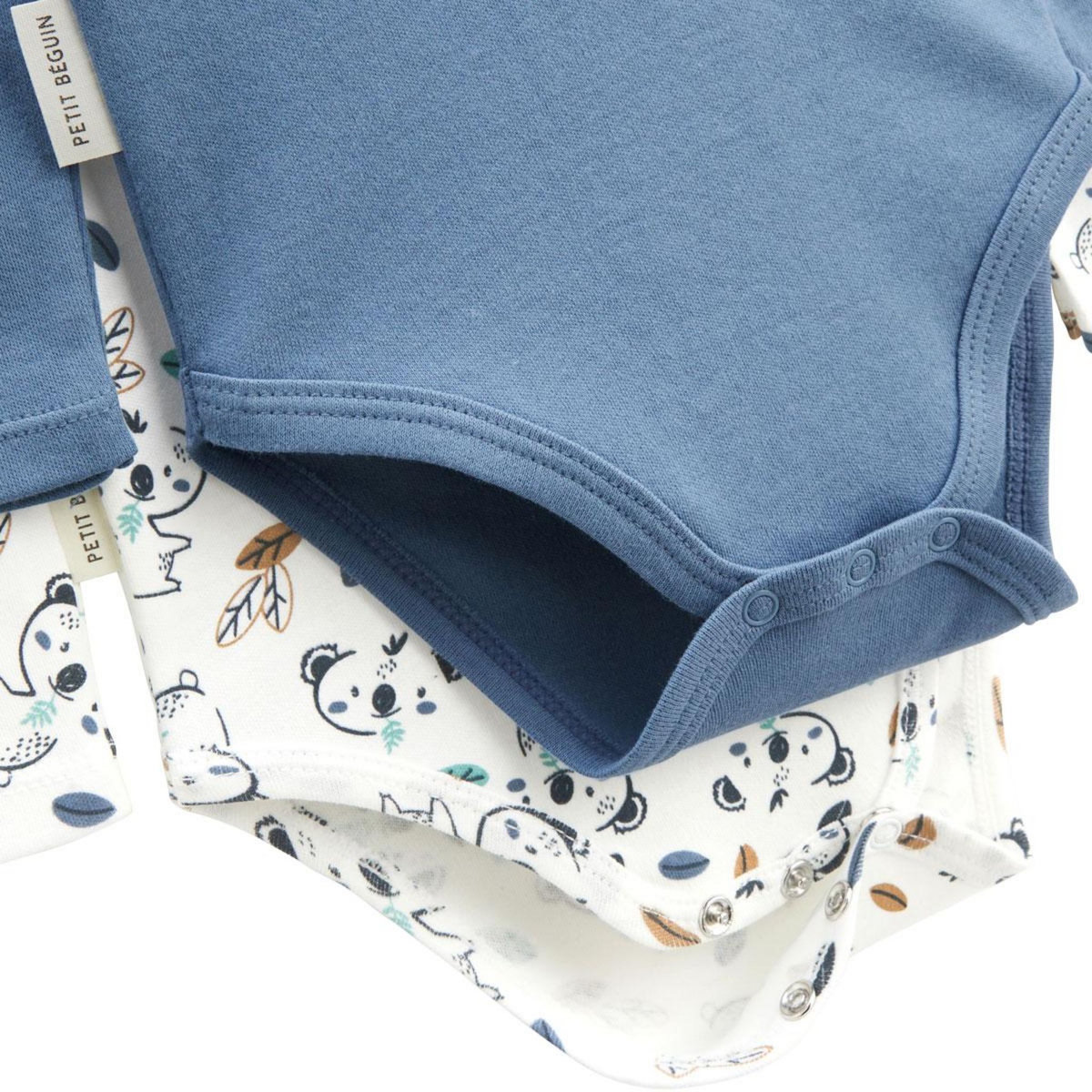 Petit Béguin Lot de 2 bodies bébé manches longues Coucou Koala