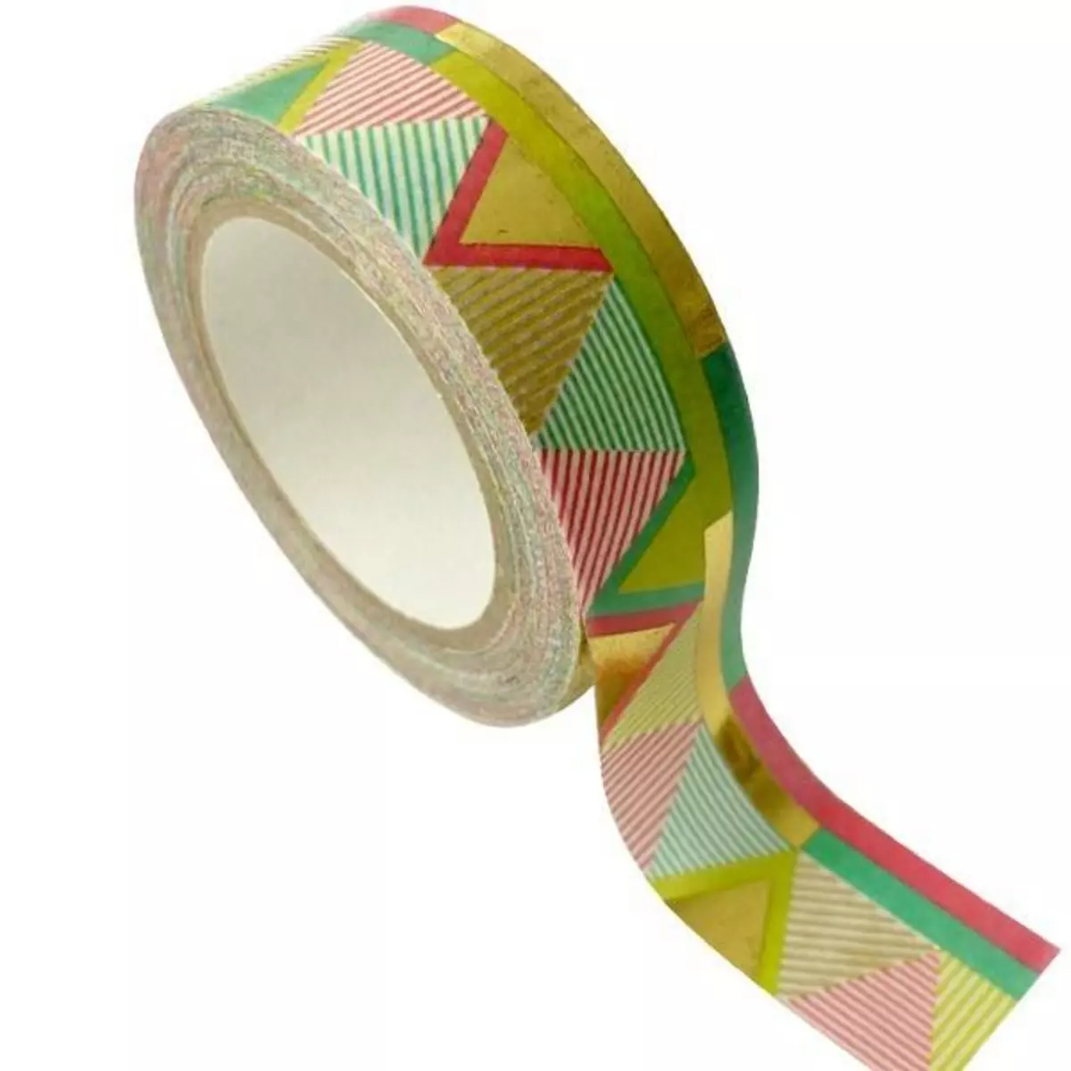 Graine créative Masking Tape doré 1,5 cm x 10 m - Aztèque - multicolore