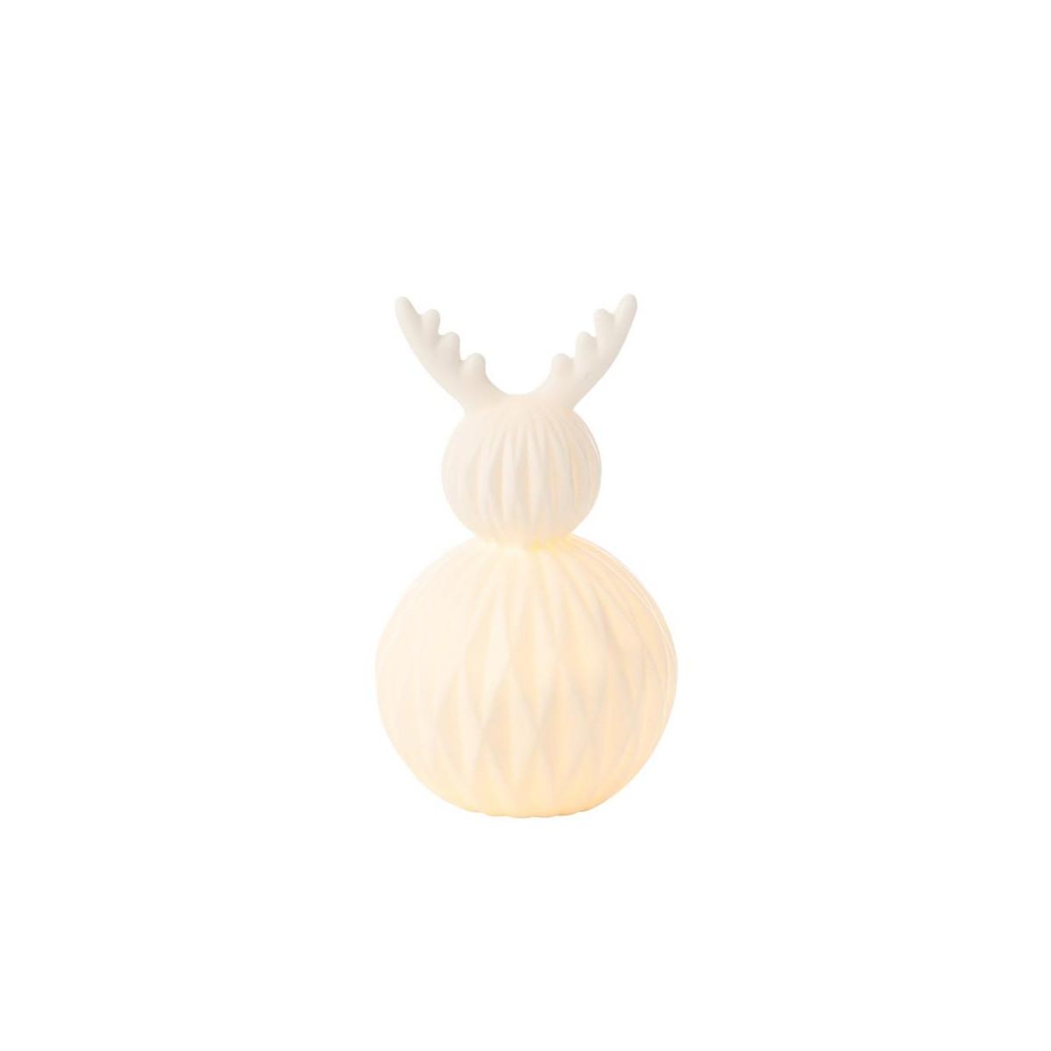 Voir la diapositive 2 : J-LINE Lampe à poser led en porcelaine  renne  23cm blanc