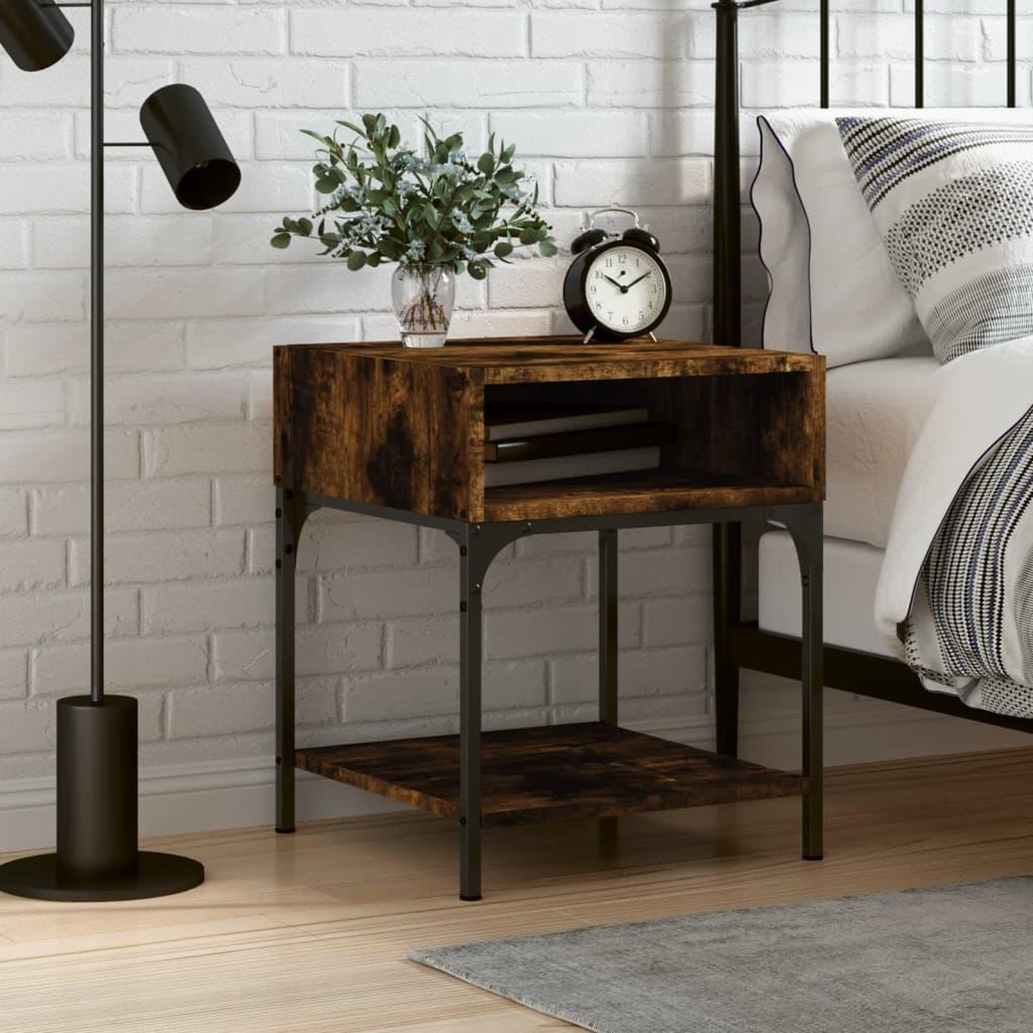 VIDAXL Table de chevet chene fume 40x41x50 cm bois d'ingenierie
