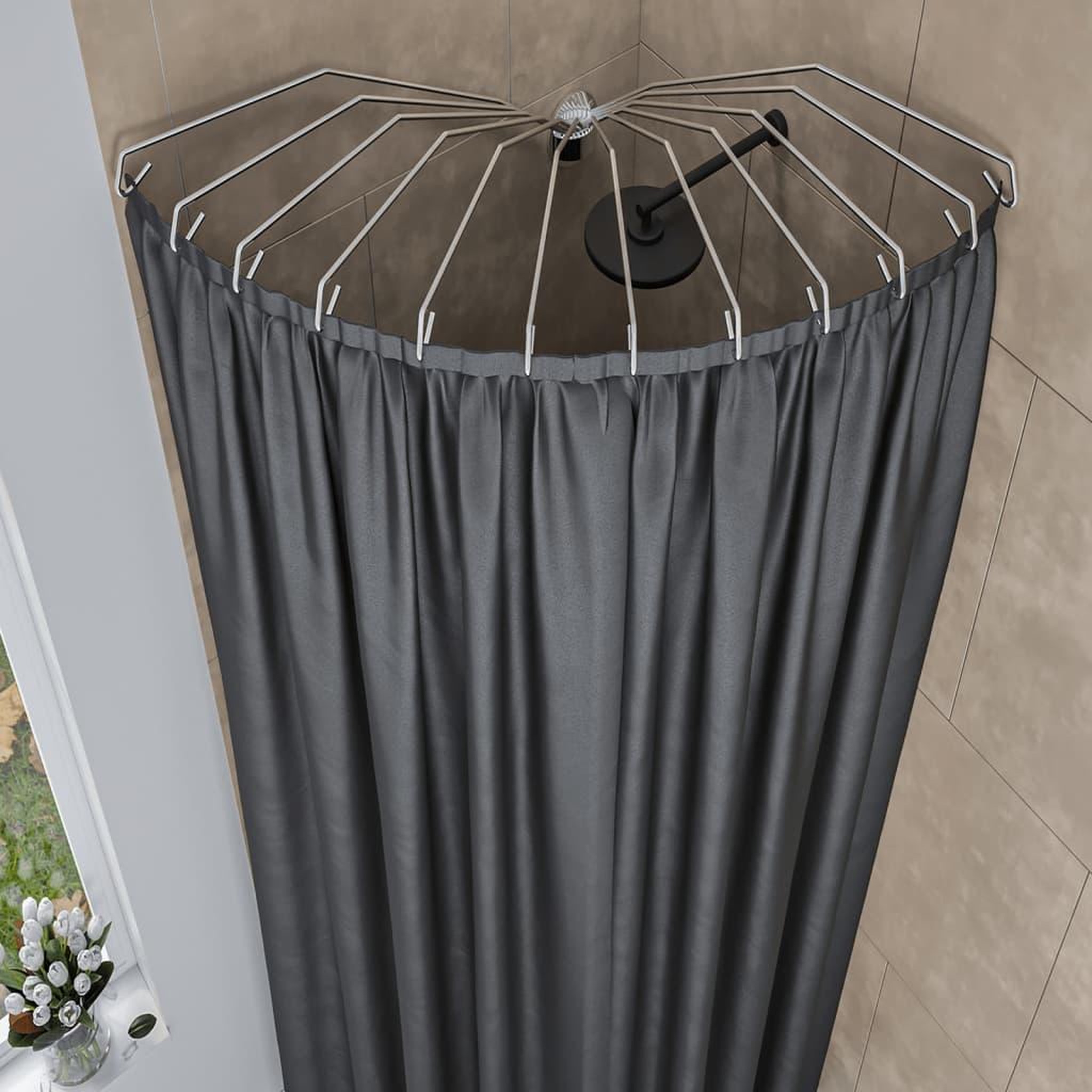 Voir la diapositive 1 : SEALSKIN Sealskin Rail pour rideau de douche Umbrella