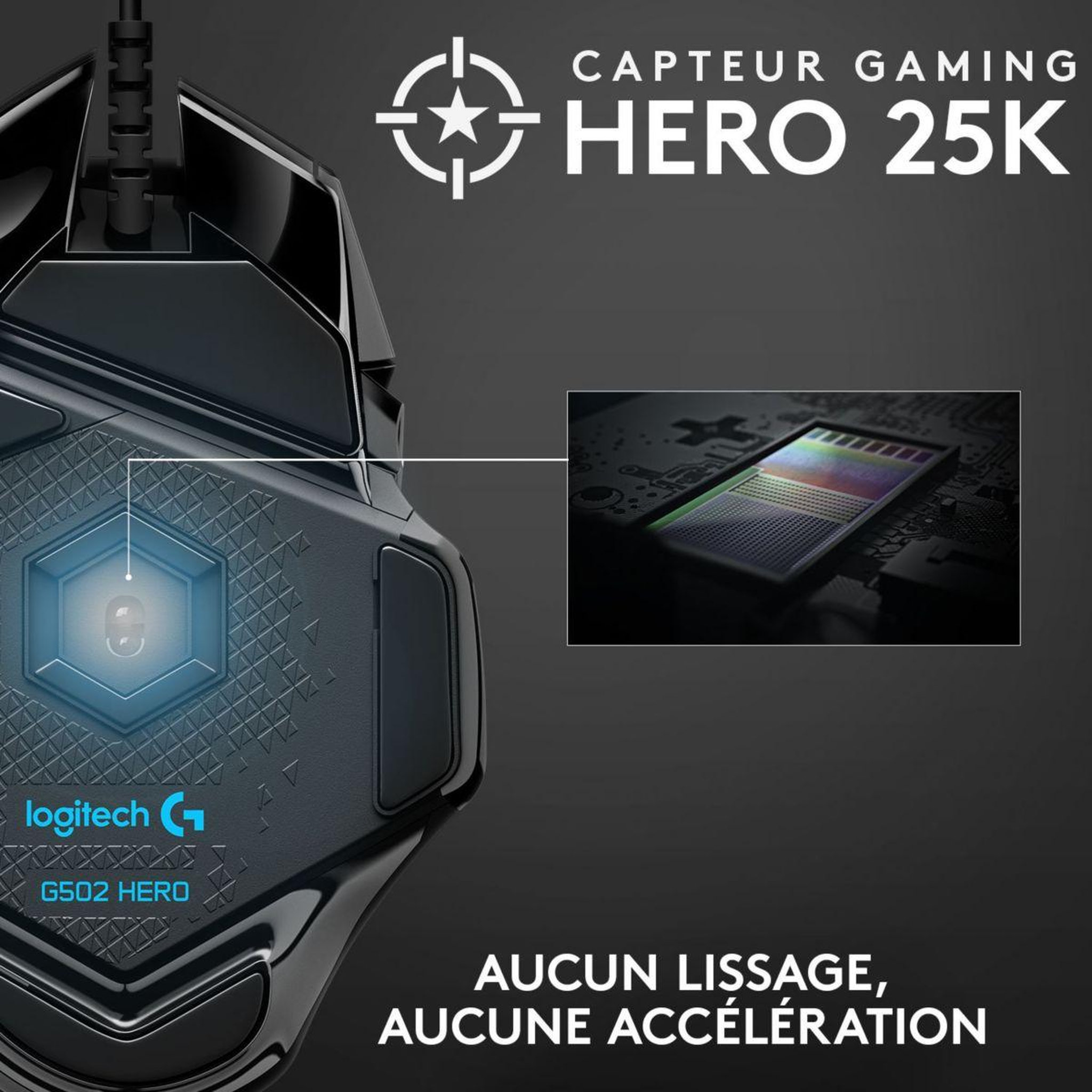 Voir la diapositive 3 : Logitech Souris Gamer Filaire G502 Hero High Performance